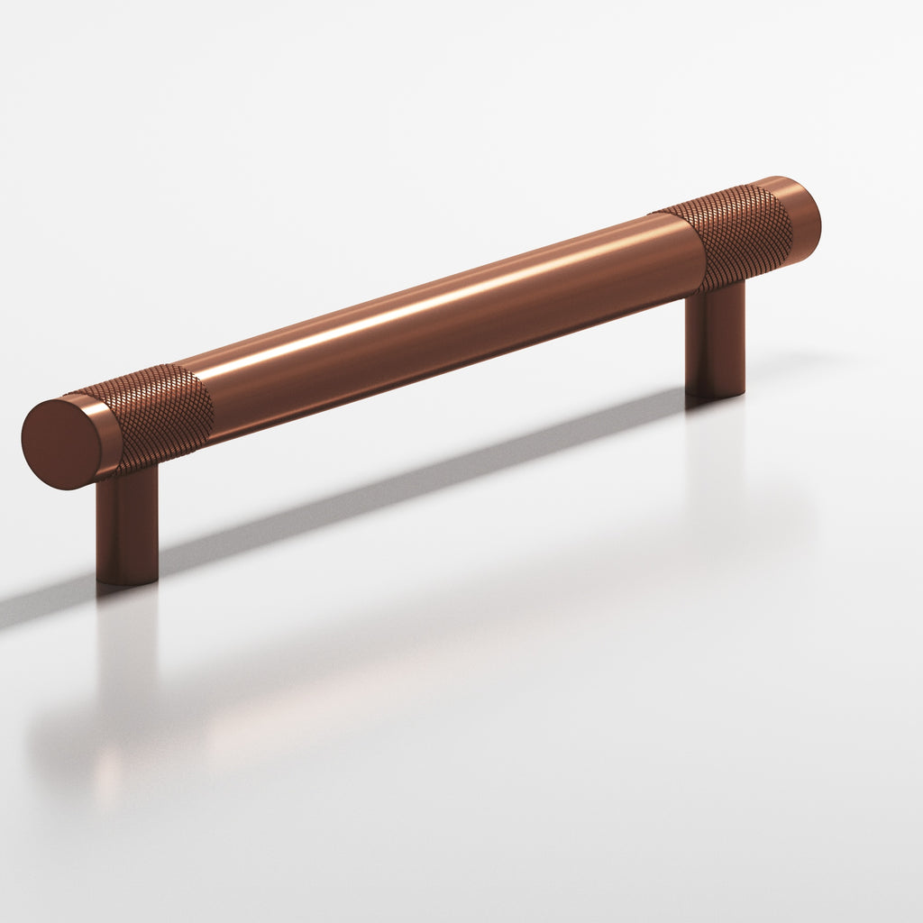 Colonial Bronze Series 559 6" Round Banded And Diamond-Knurled Cabinet Pull With Straight Posts Matte Antique Copper / 6"