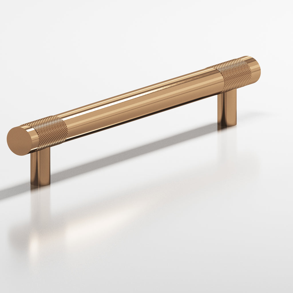 Colonial Bronze Series 558 4" Round Banded And Diamond-Knurled Cabinet Pull With Straight Posts Polished Bronze / 4"