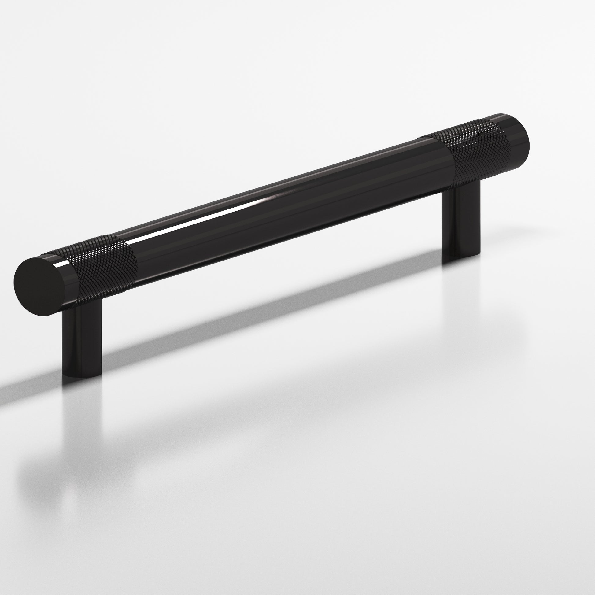 Colonial Bronze Series 568 18" Round Banded And Diamond-Knurled Appliance Pull With Straight Posts Satin Black / 18"