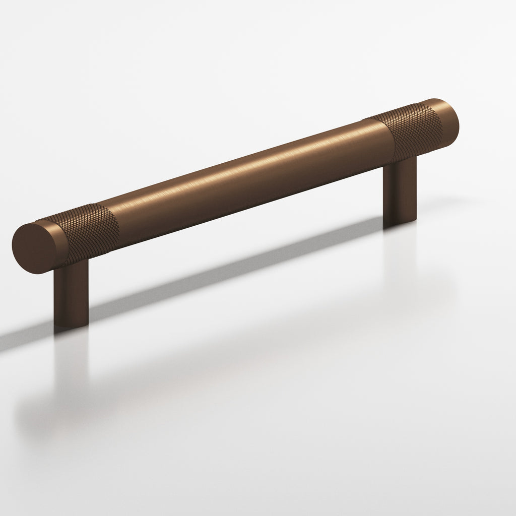 Colonial Bronze Series 558 4" Round Banded And Diamond-Knurled Cabinet Pull With Straight Posts Matte Oil Rubbed Bronze / 4"