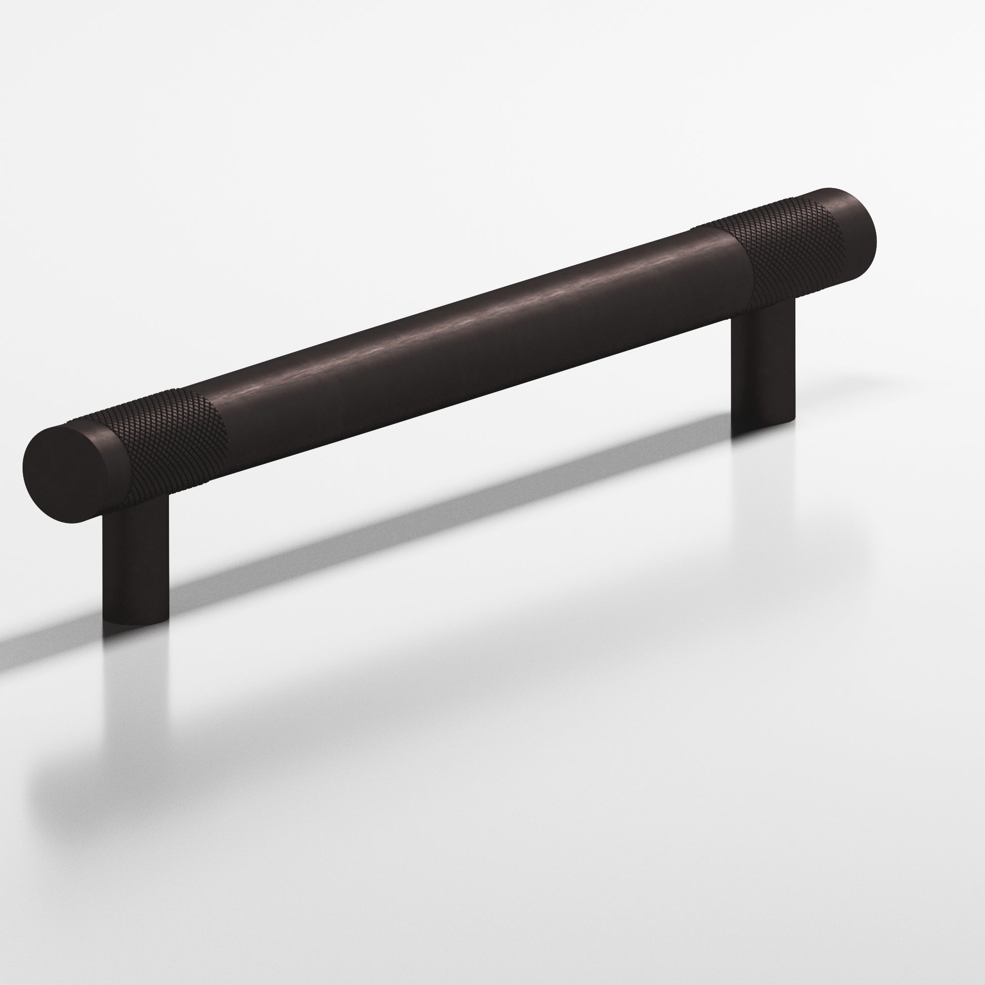 Colonial Bronze Series 568 24" Round Banded And Diamond-Knurled Appliance Pull With Straight Posts Matte Dark Statuary Bronze / 24"