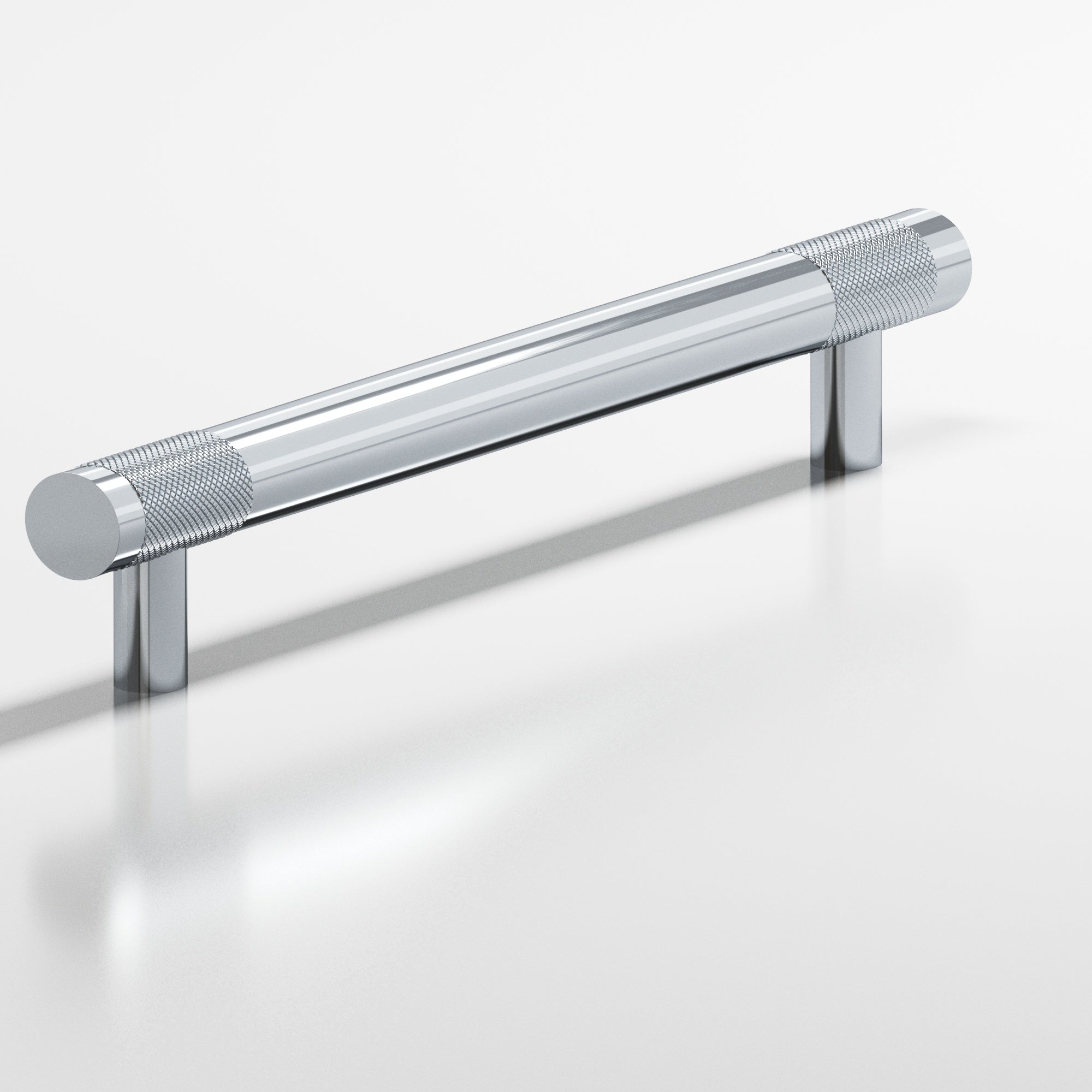 Colonial Bronze Series 568 10" Round Banded And Diamond-Knurled Appliance Pull With Straight Posts Polished Chrome / 10"