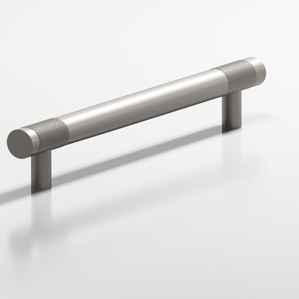 Colonial Bronze Series 558 4" Round Banded And Diamond-Knurled Cabinet Pull With Straight Posts Frost Nickel™ / 4"