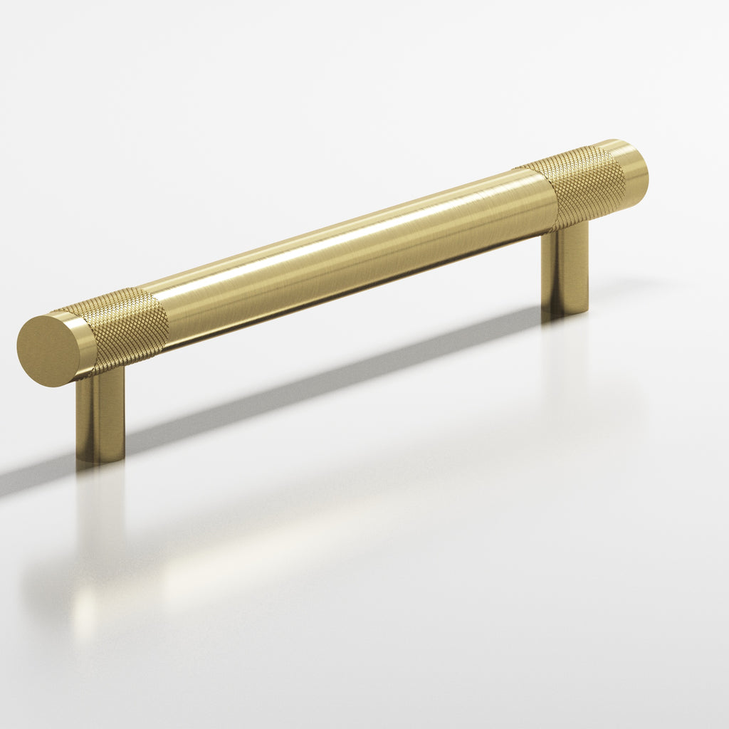 Colonial Bronze Series 557 8" Round Banded And Diamond-Knurled Cabinet Pull With Straight Posts Antique Brass / 8"