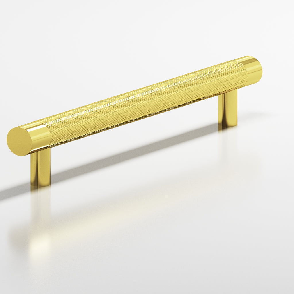 Colonial Bronze Series 565 6" Round Diamond-Knurled Cabinet Pull With Straight Posts French Gold / 6"