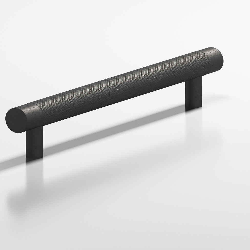 Colonial Bronze Series 565 6" Round Diamond-Knurled Cabinet Pull With Straight Posts Distressed Satin Black / 6"