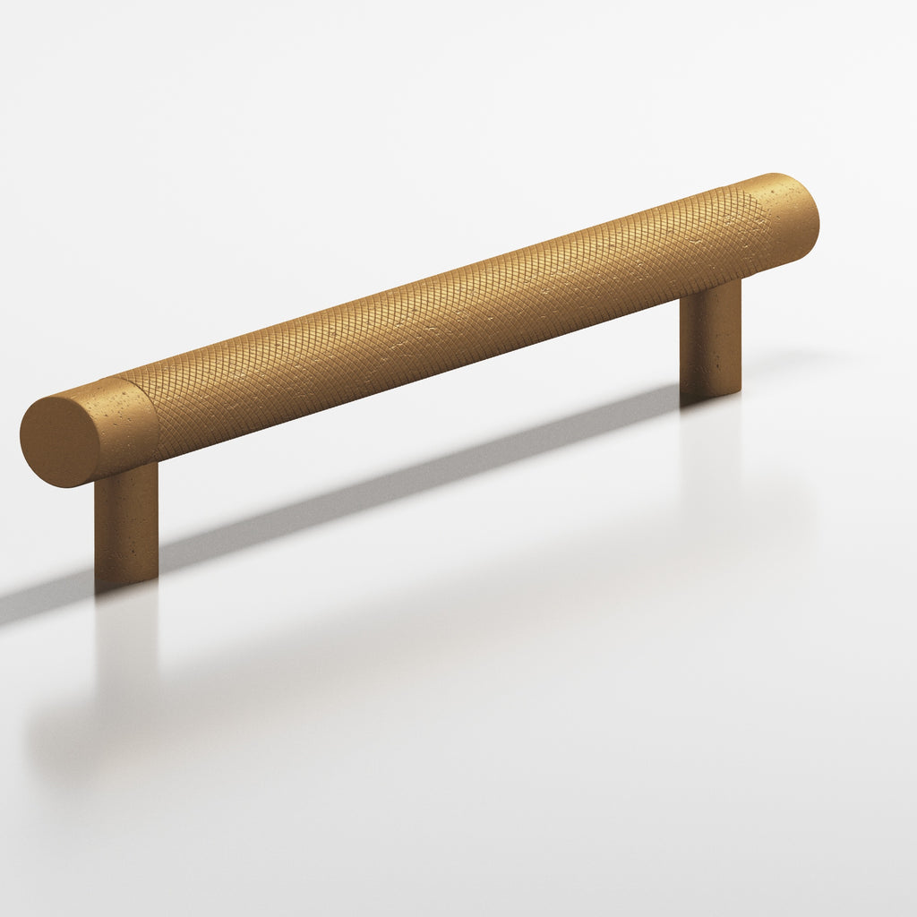 Colonial Bronze Series 565 6" Round Diamond-Knurled Cabinet Pull With Straight Posts Distressed Light Statuary Bronze / 6"