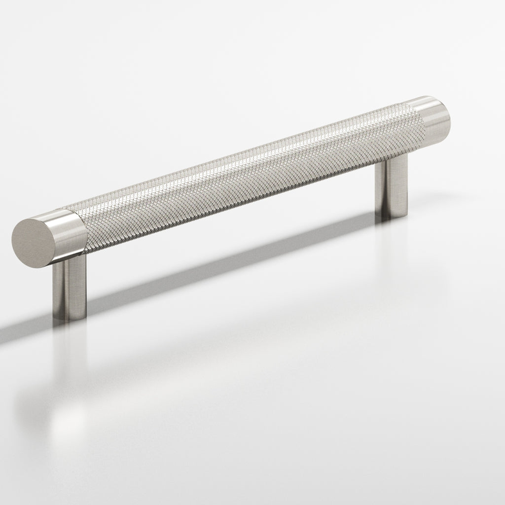 Colonial Bronze Series 565 6" Round Diamond-Knurled Cabinet Pull With Straight Posts Satin Nickel / 6"