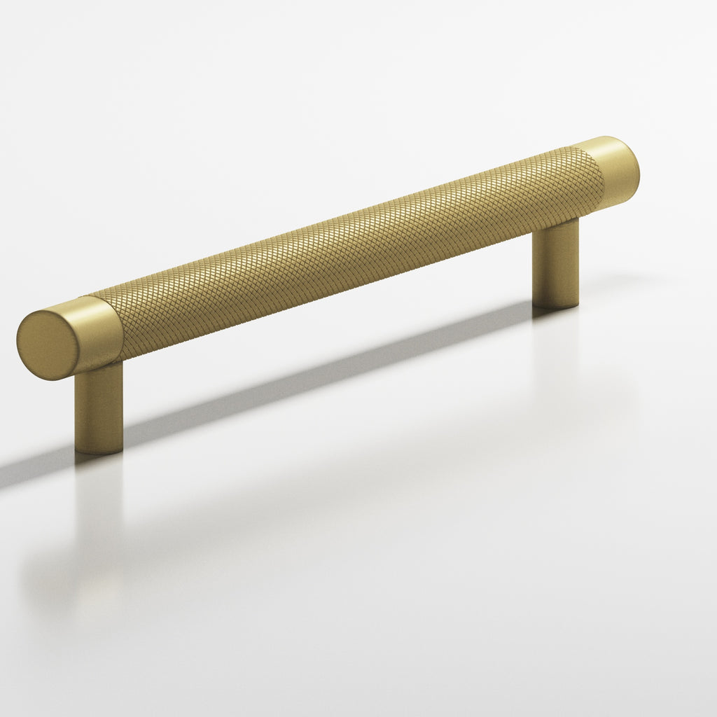 Colonial Bronze Series 565 6" Round Diamond-Knurled Cabinet Pull With Straight Posts Matte Antique Satin Brass / 6"