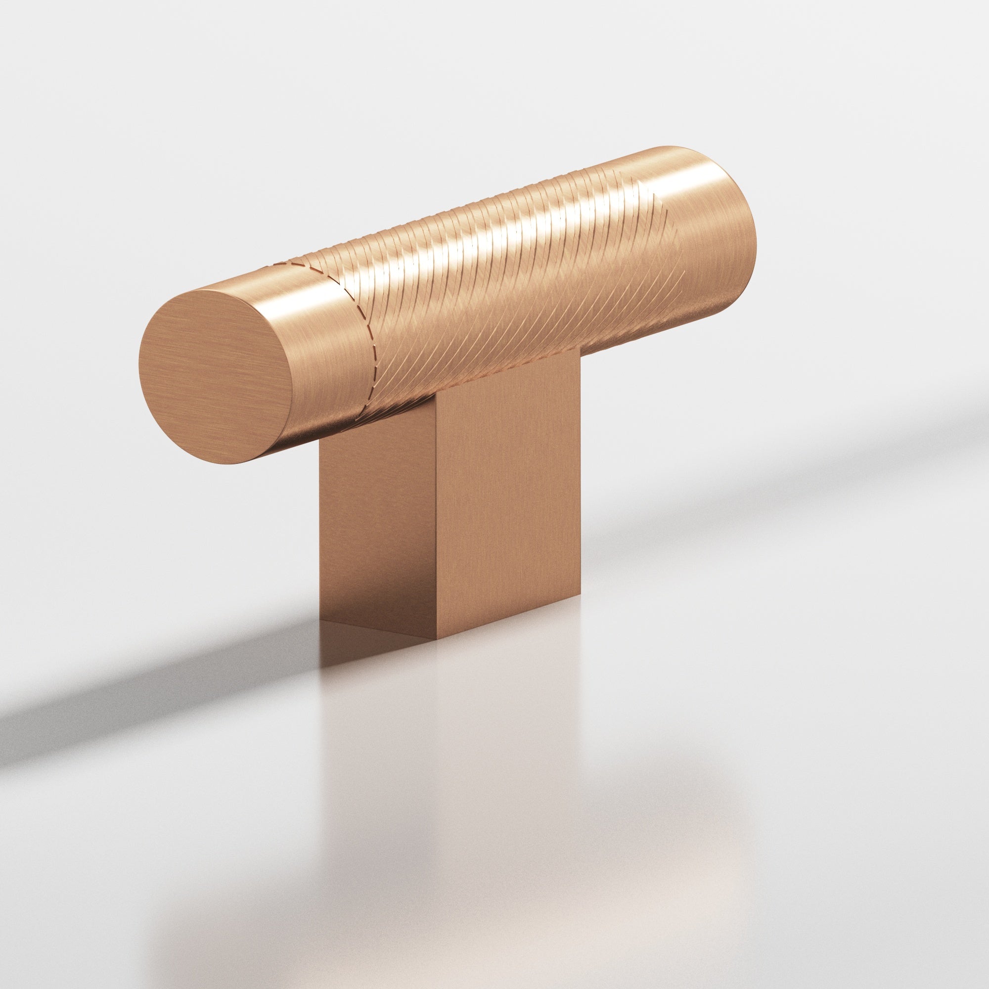 Colonial Bronze Series 570 2" Round Single-Knurled Cabinet T-Knob With Rectangular Post Satin Bronze / 2"