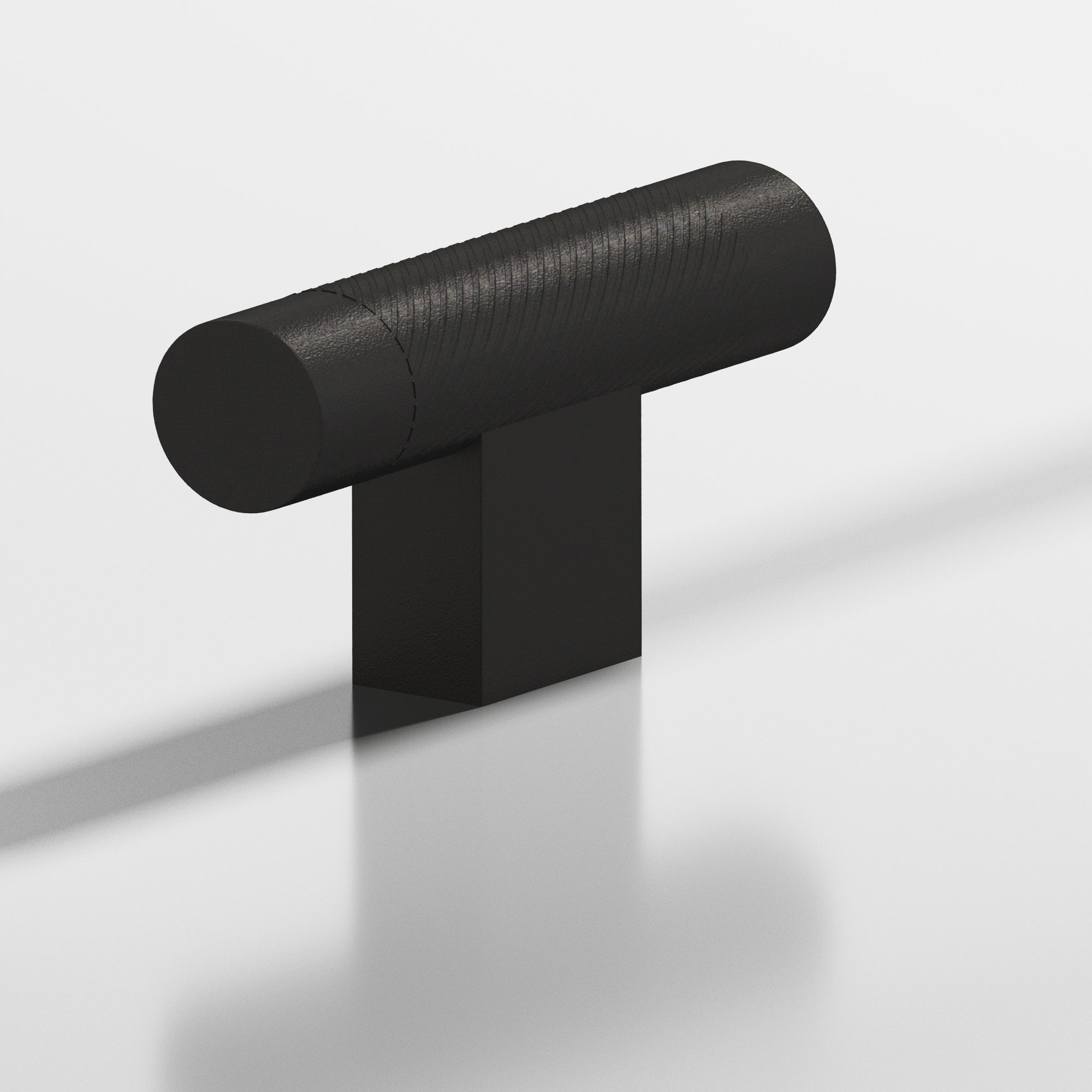 Colonial Bronze Series 570 2" Round Single-Knurled Cabinet T-Knob With Rectangular Post Frost Black™ / 2"