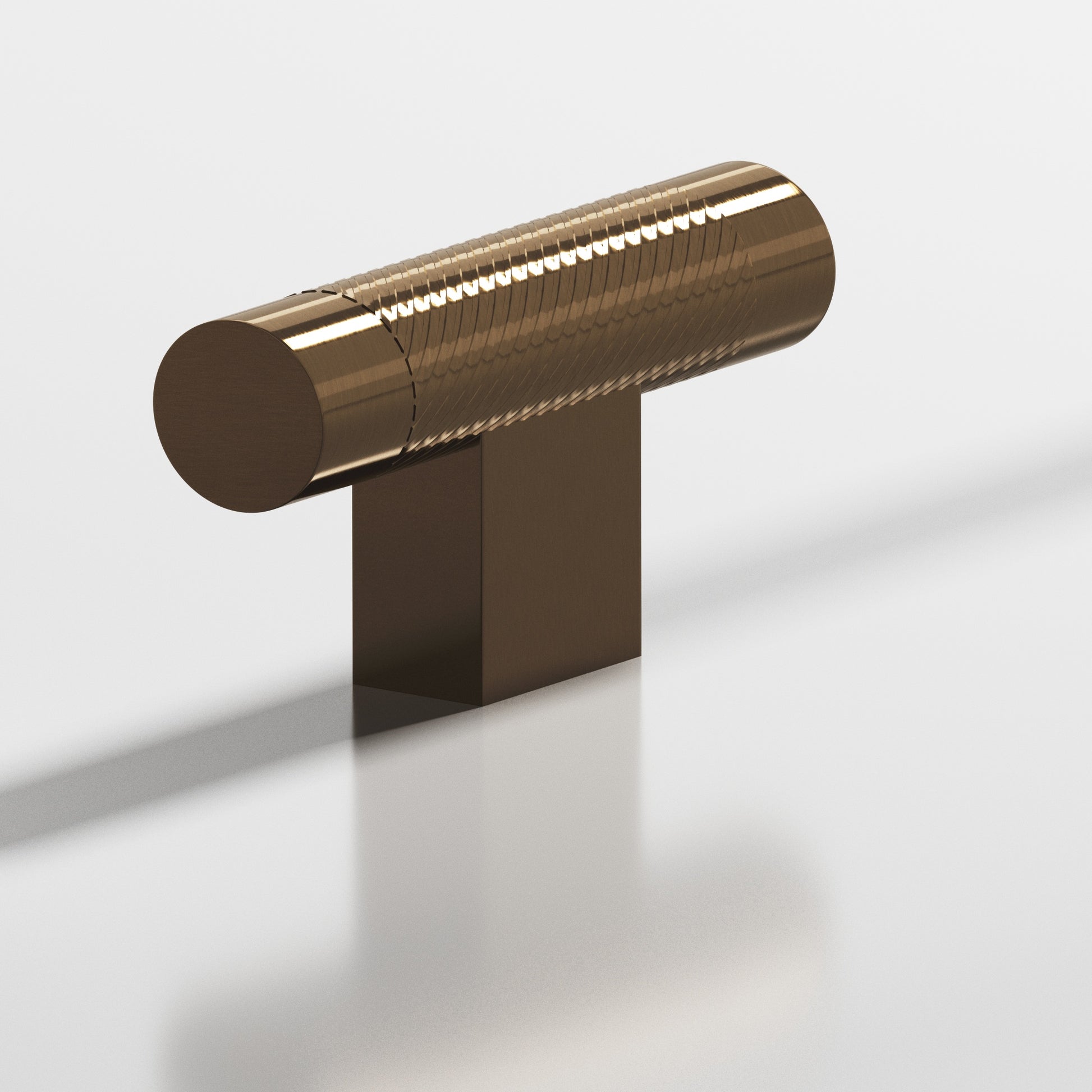 Colonial Bronze Series 570 2" Round Single-Knurled Cabinet T-Knob With Rectangular Post Light Statuary Bronze / 2"