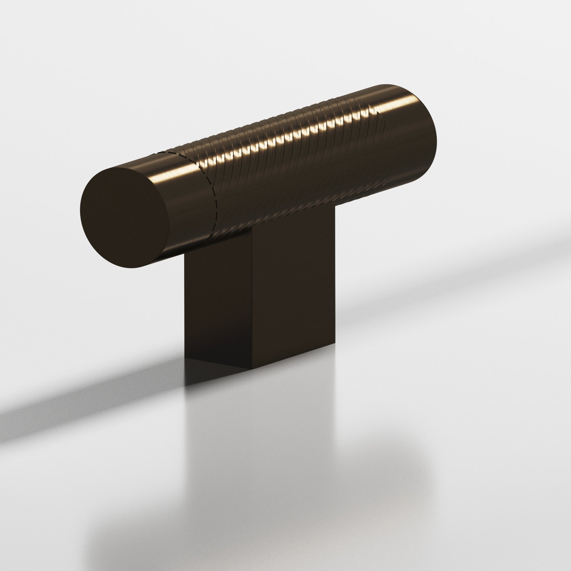 Colonial Bronze Series 570 2" Round Single-Knurled Cabinet T-Knob With Rectangular Post Oil Rubbed Bronze / 2"