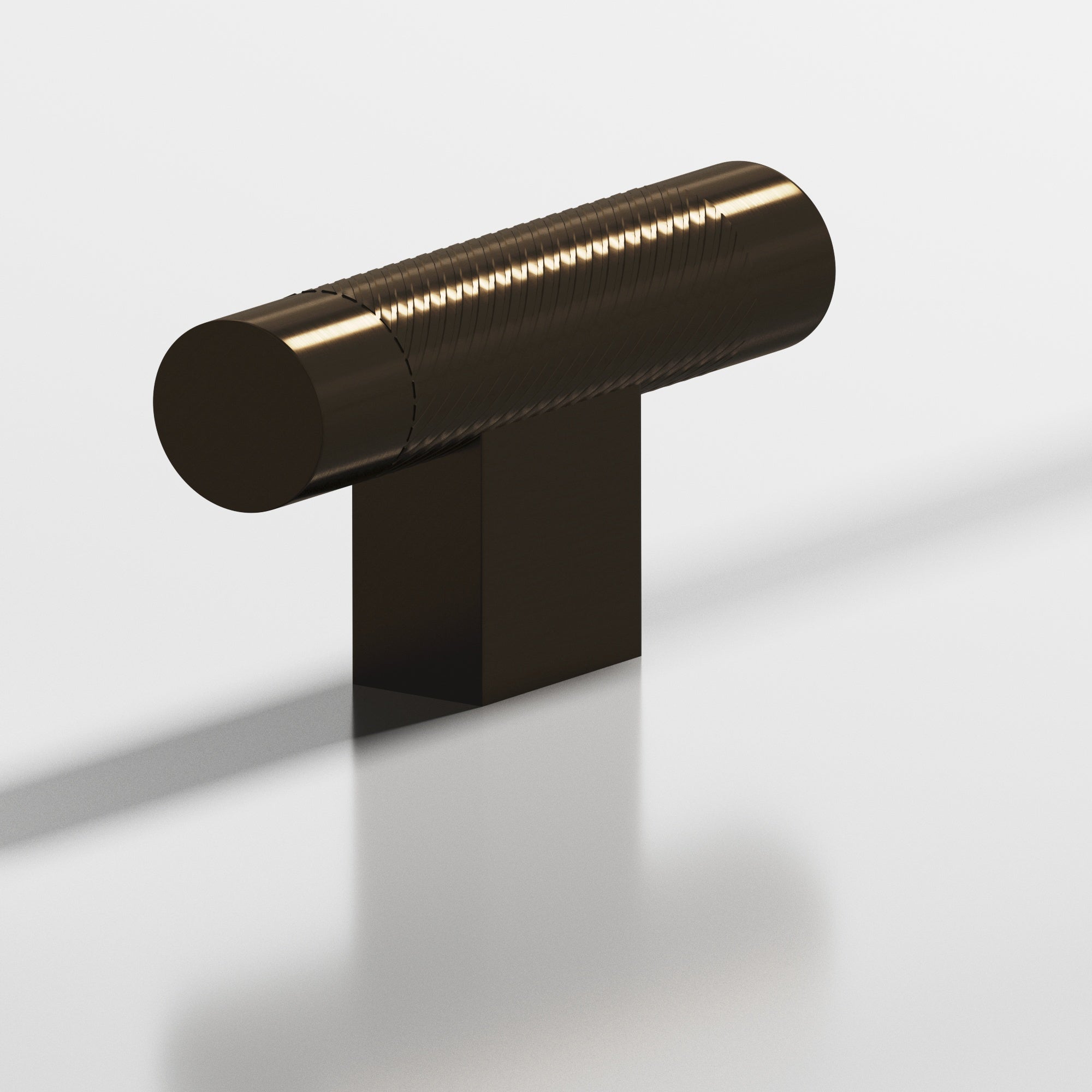 Colonial Bronze Series 570 2" Round Single-Knurled Cabinet T-Knob With Rectangular Post Oil Rubbed Bronze / 2"