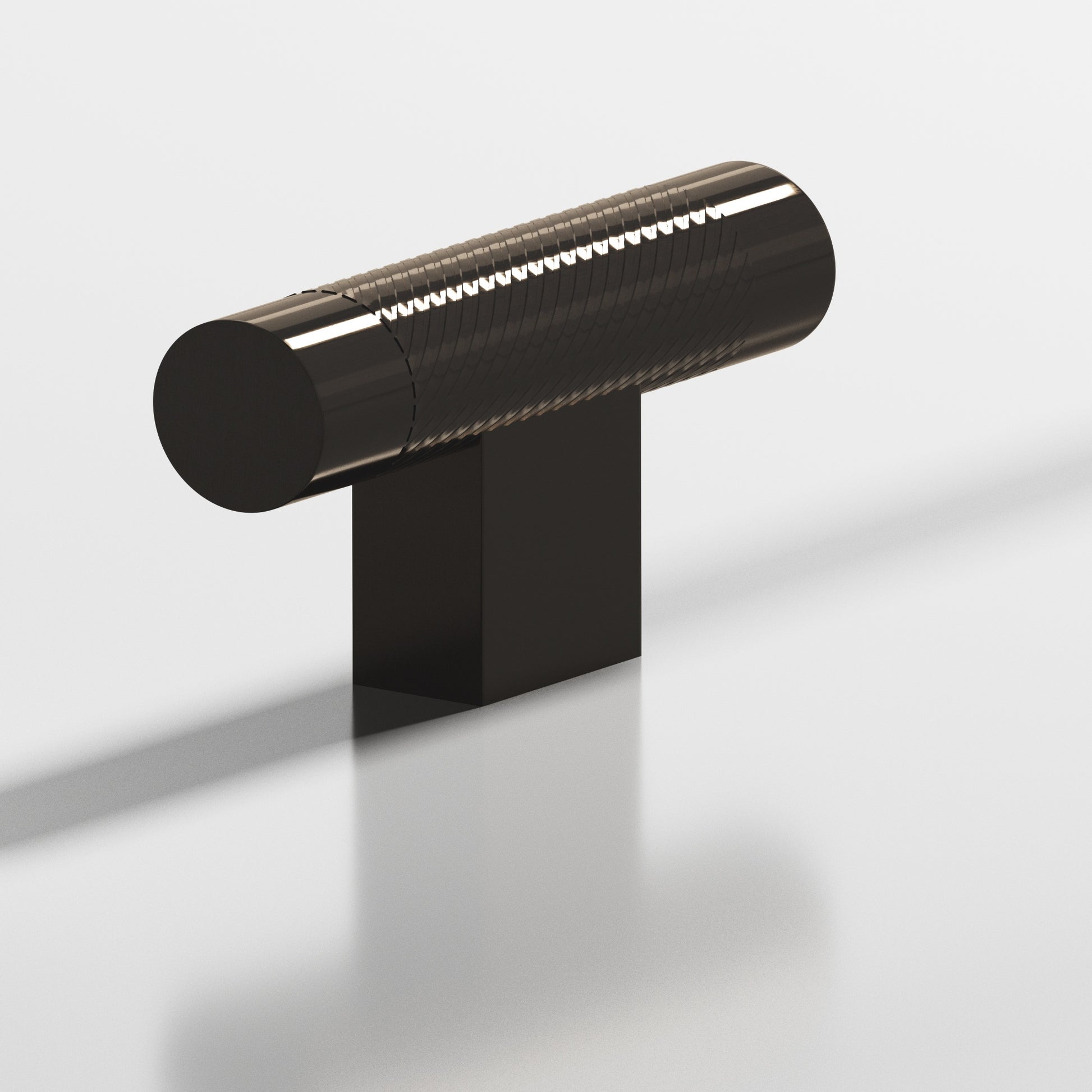 Colonial Bronze Series 570 2" Round Single-Knurled Cabinet T-Knob With Rectangular Post Dark Statuary Bronze / 2"