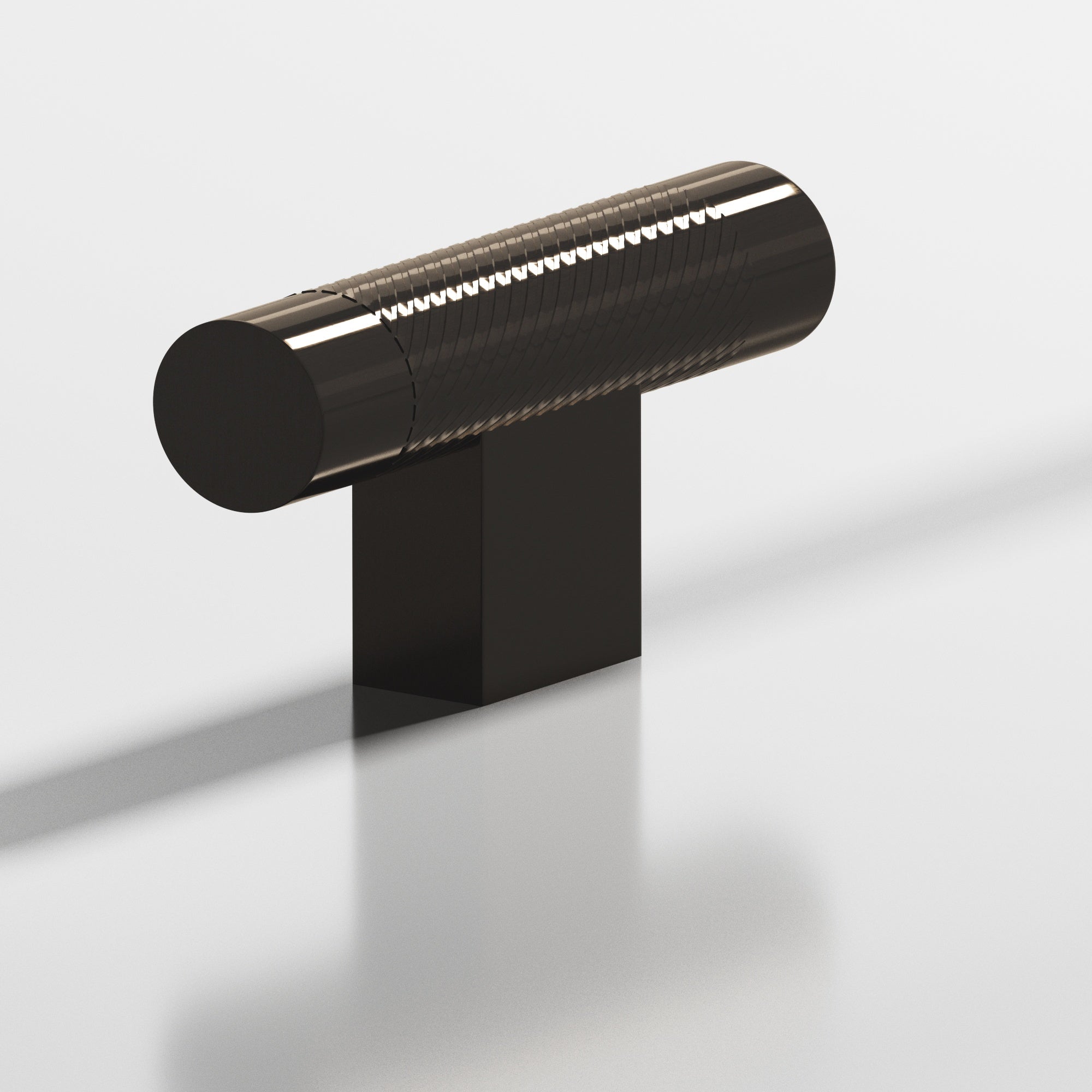 Colonial Bronze Series 570 2" Round Single-Knurled Cabinet T-Knob With Rectangular Post Dark Statuary Bronze / 2"