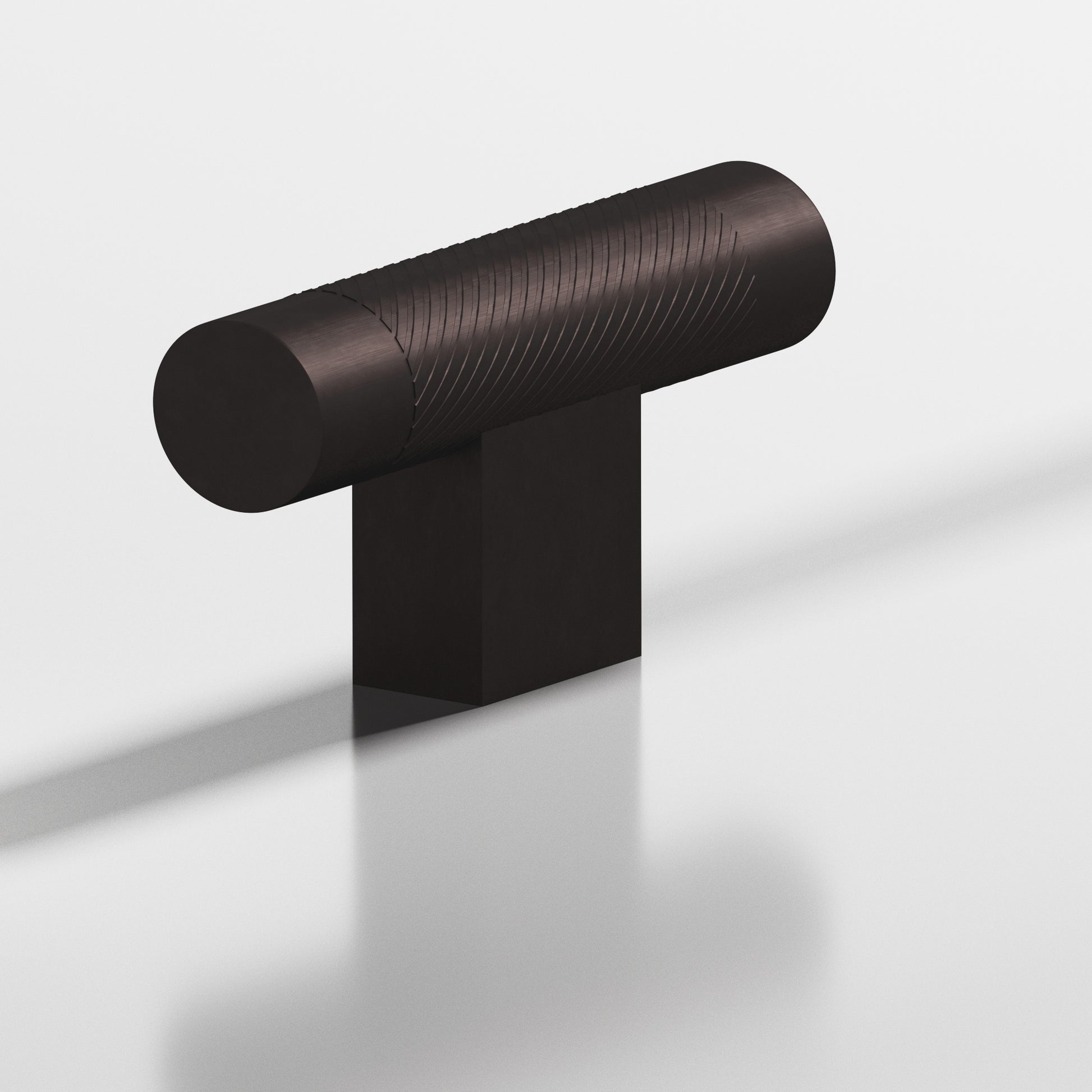 Colonial Bronze Series 570 2" Round Single-Knurled Cabinet T-Knob With Rectangular Post Matte Dark Statuary Bronze / 2"