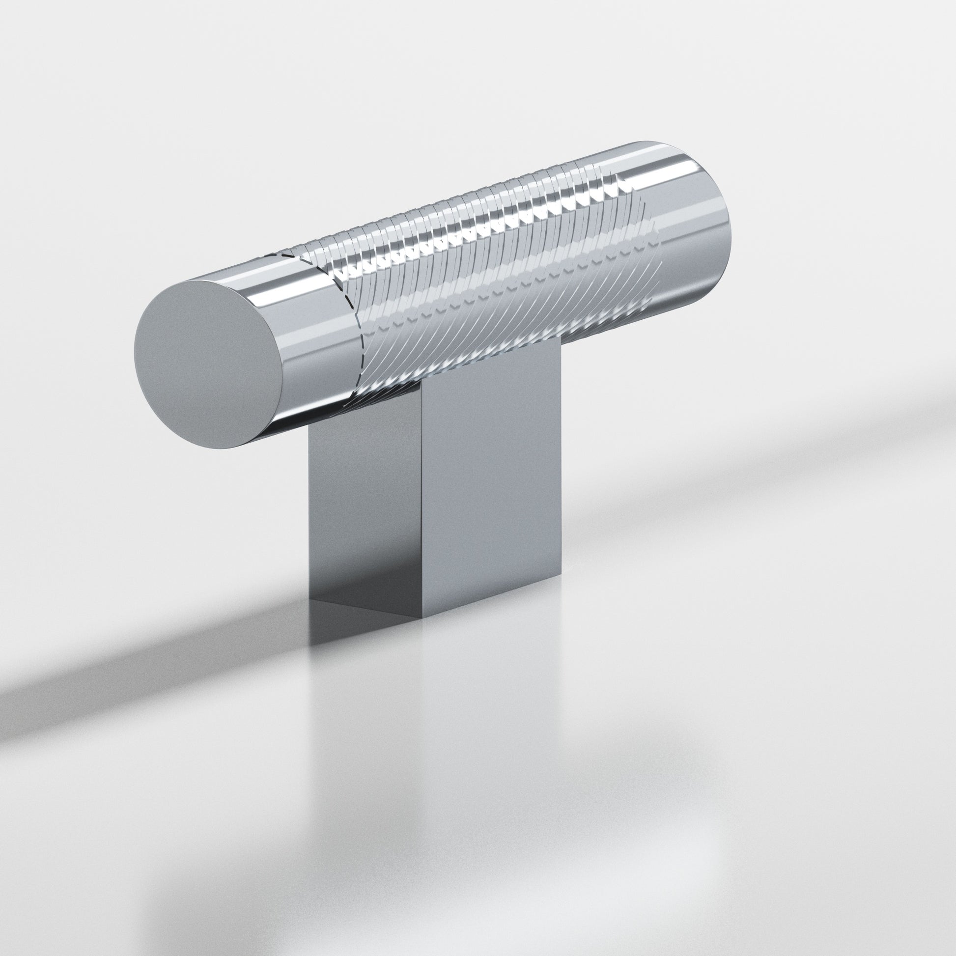 Colonial Bronze Series 570 2" Round Single-Knurled Cabinet T-Knob With Rectangular Post Polished Chrome / 2"