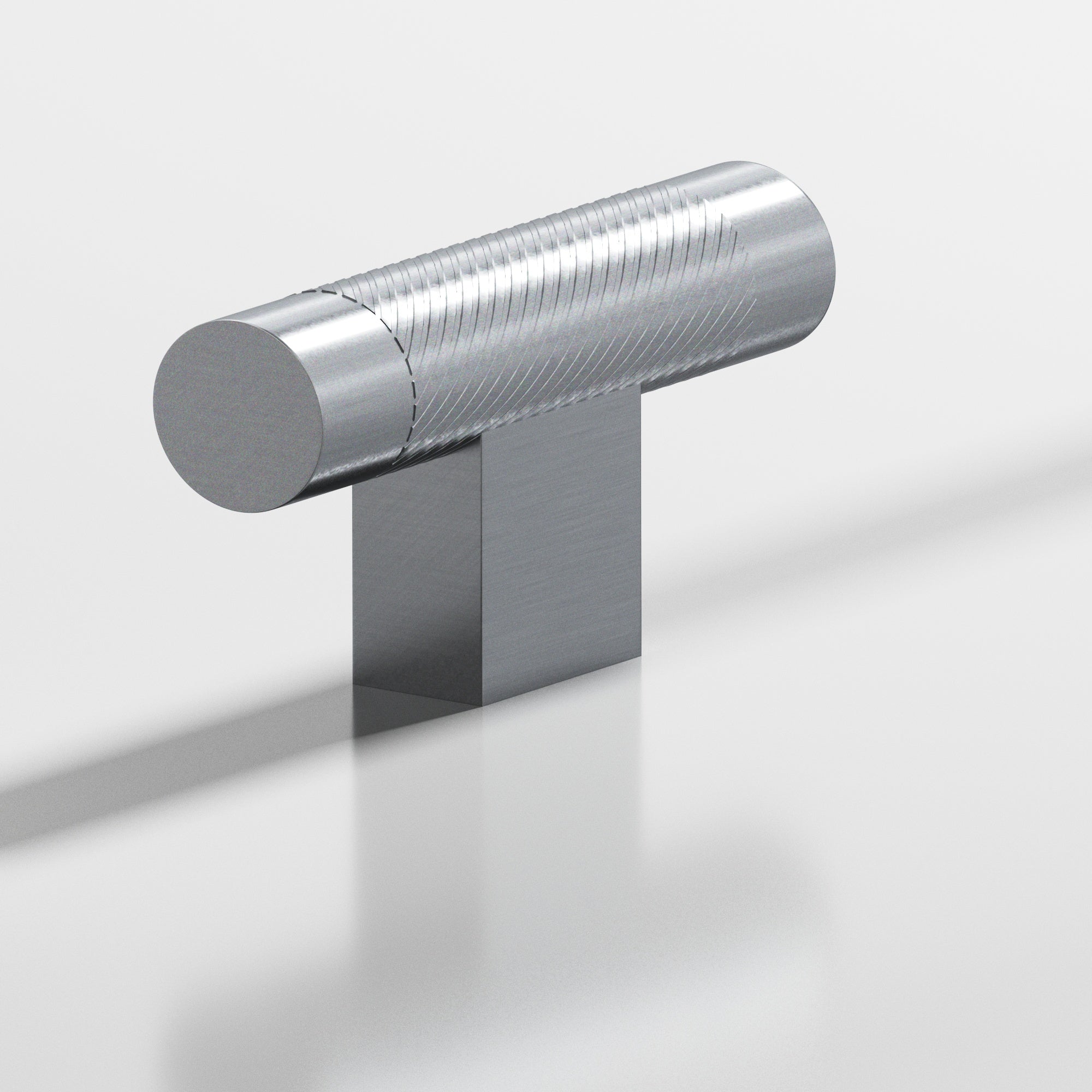 Colonial Bronze Series 570 2" Round Single-Knurled Cabinet T-Knob With Rectangular Post Satin Chrome / 2"