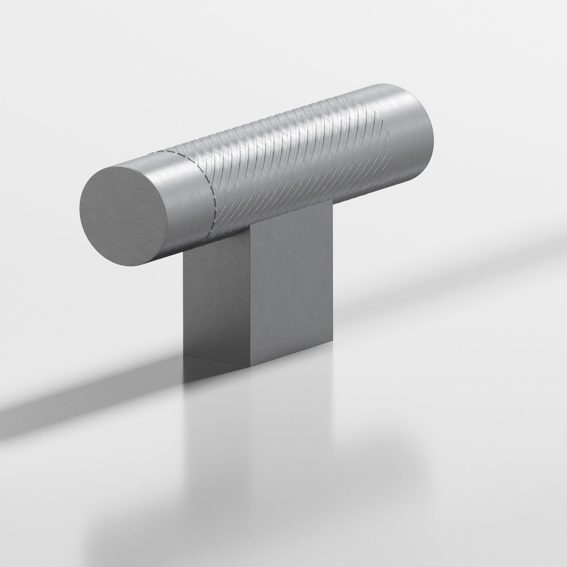 Colonial Bronze Series 570 2" Round Single-Knurled Cabinet T-Knob With Rectangular Post Matte Satin Chrome / 2"