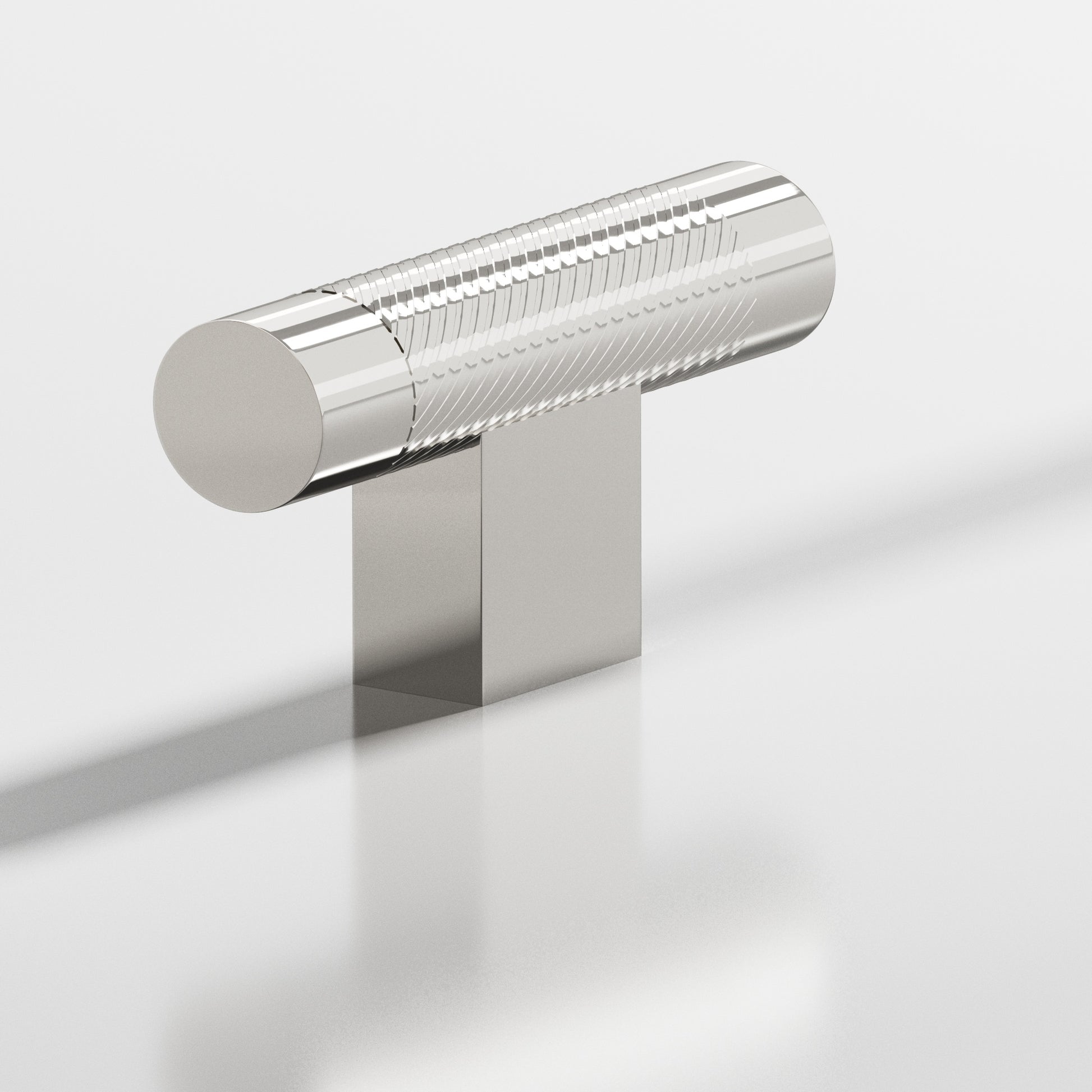 Colonial Bronze Series 570 2" Round Single-Knurled Cabinet T-Knob With Rectangular Post Polished Nickel / 2"