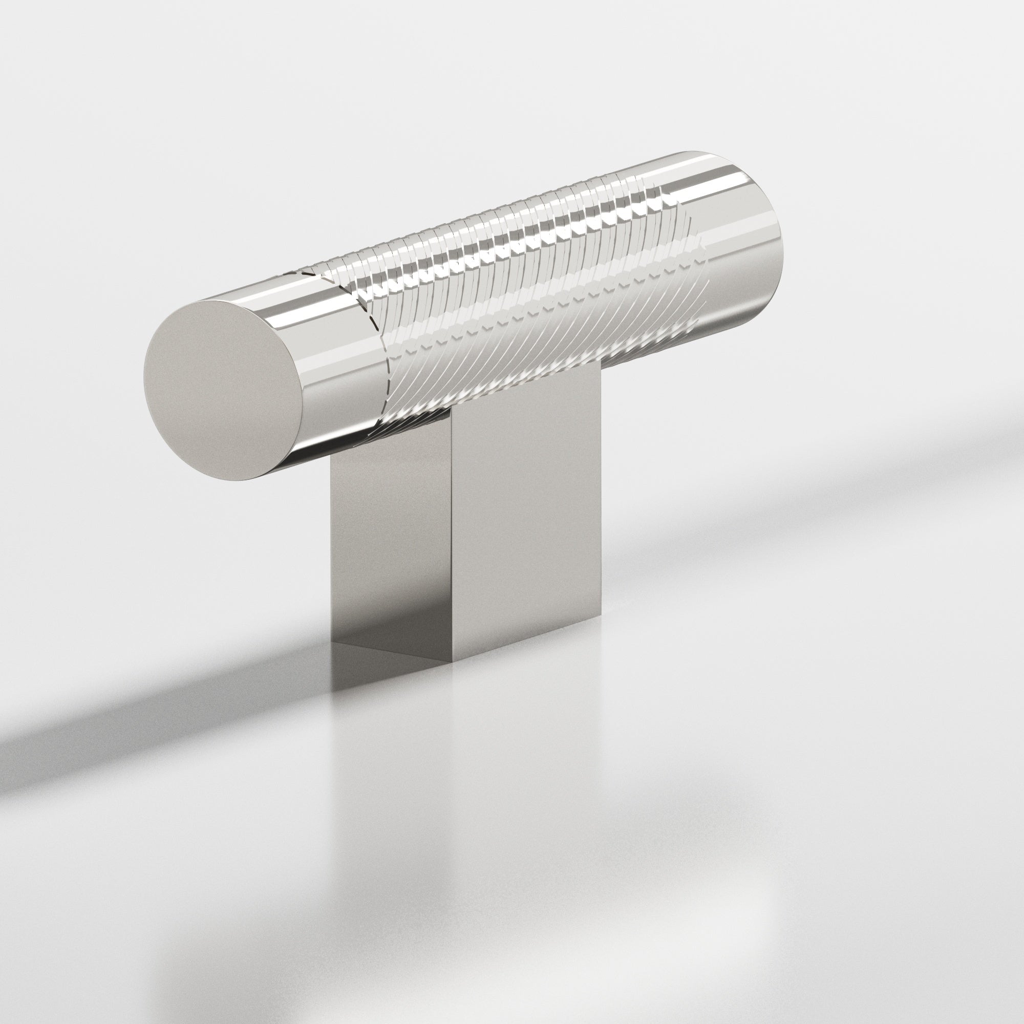 Colonial Bronze Series 570 2" Round Single-Knurled Cabinet T-Knob With Rectangular Post Polished Nickel / 2"