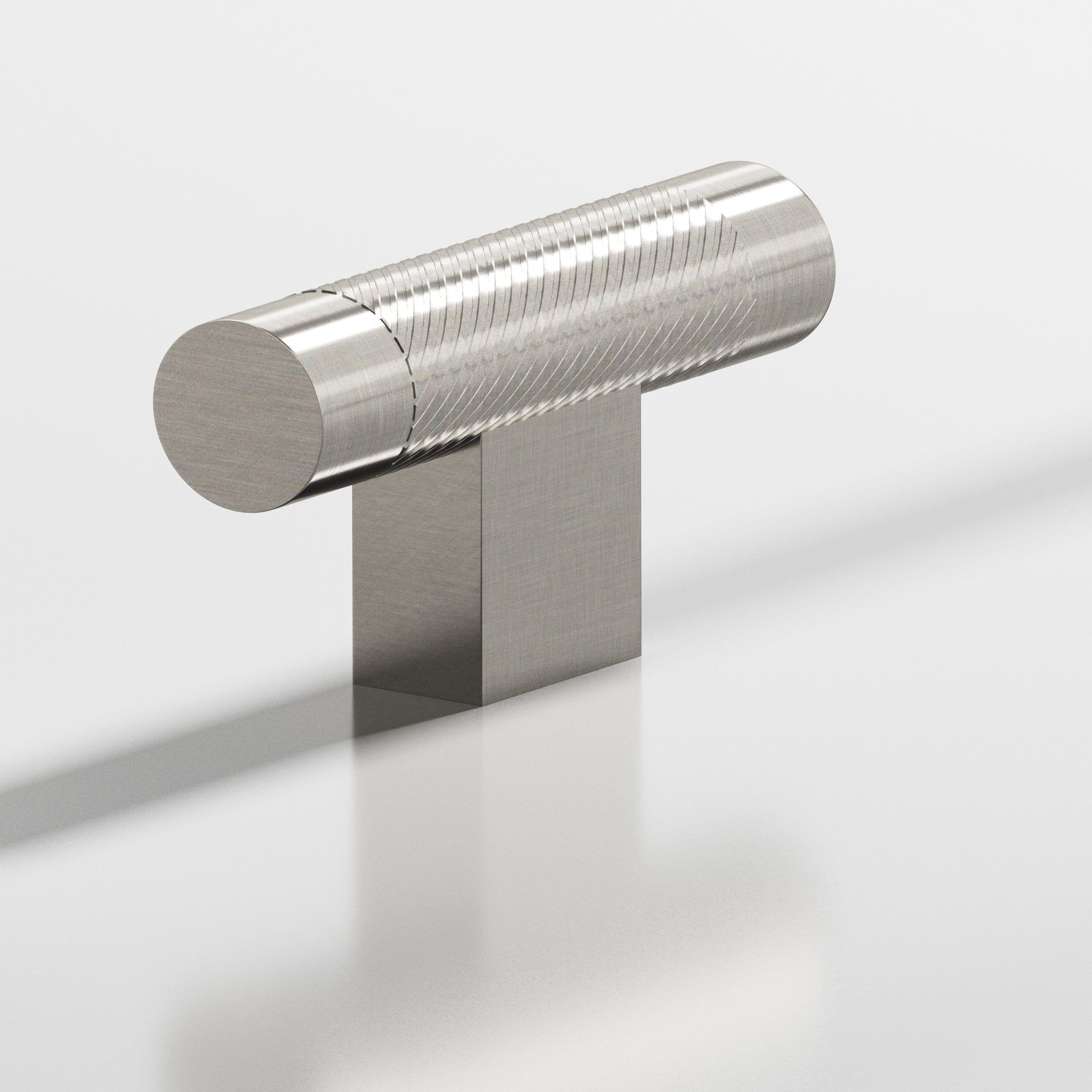 Colonial Bronze Series 570 2" Round Single-Knurled Cabinet T-Knob With Rectangular Post Satin Nickel / 2"