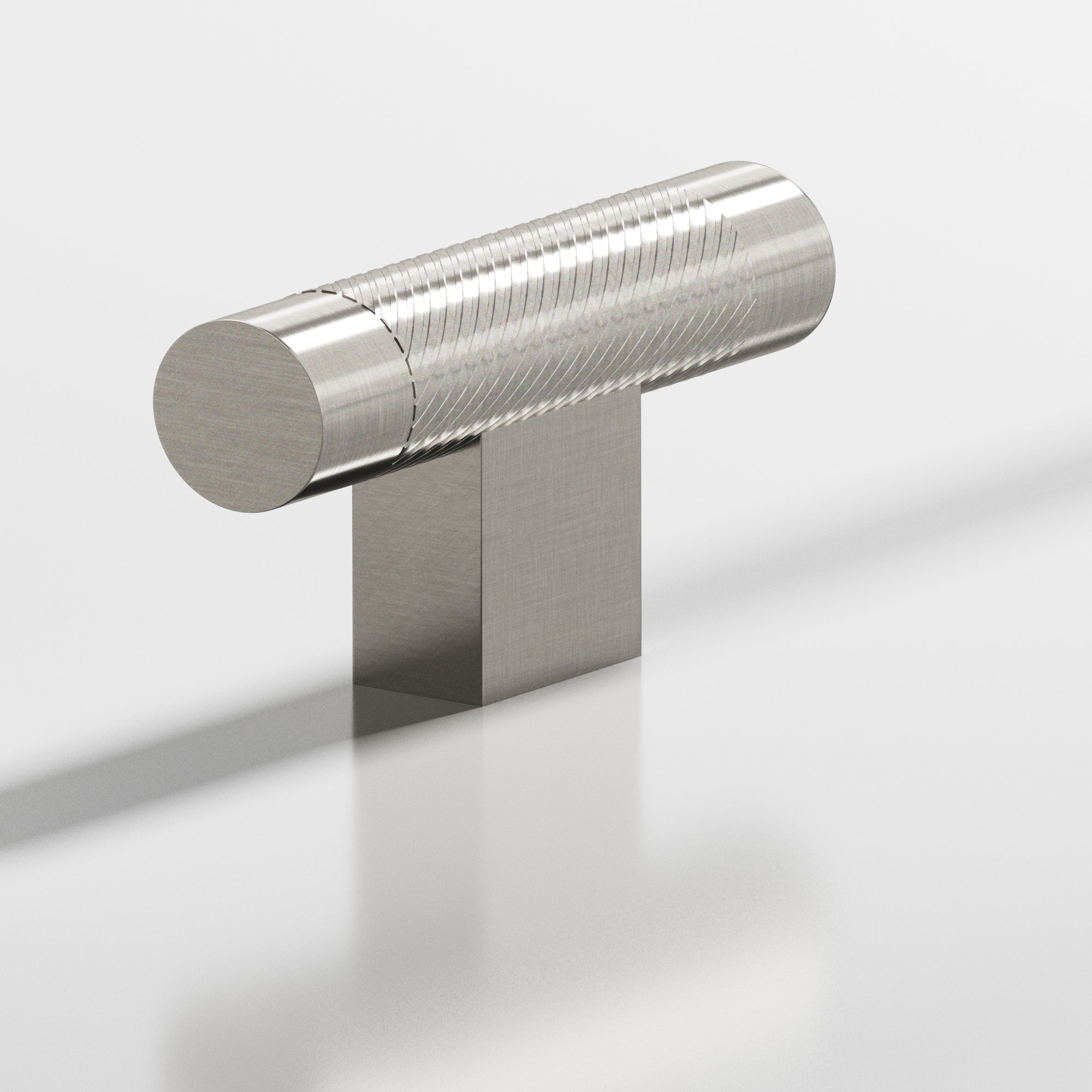 Colonial Bronze Series 570 2" Round Single-Knurled Cabinet T-Knob With Rectangular Post Satin Nickel / 2"