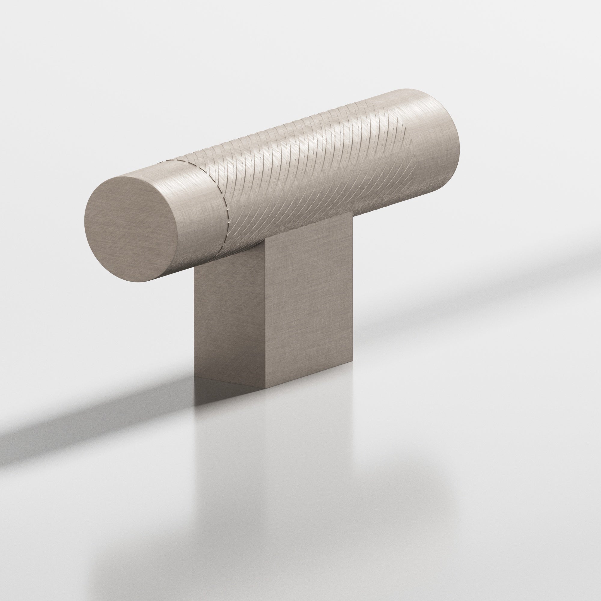 Colonial Bronze Series 570 2" Round Single-Knurled Cabinet T-Knob With Rectangular Post Matte Satin Nickel / 2"