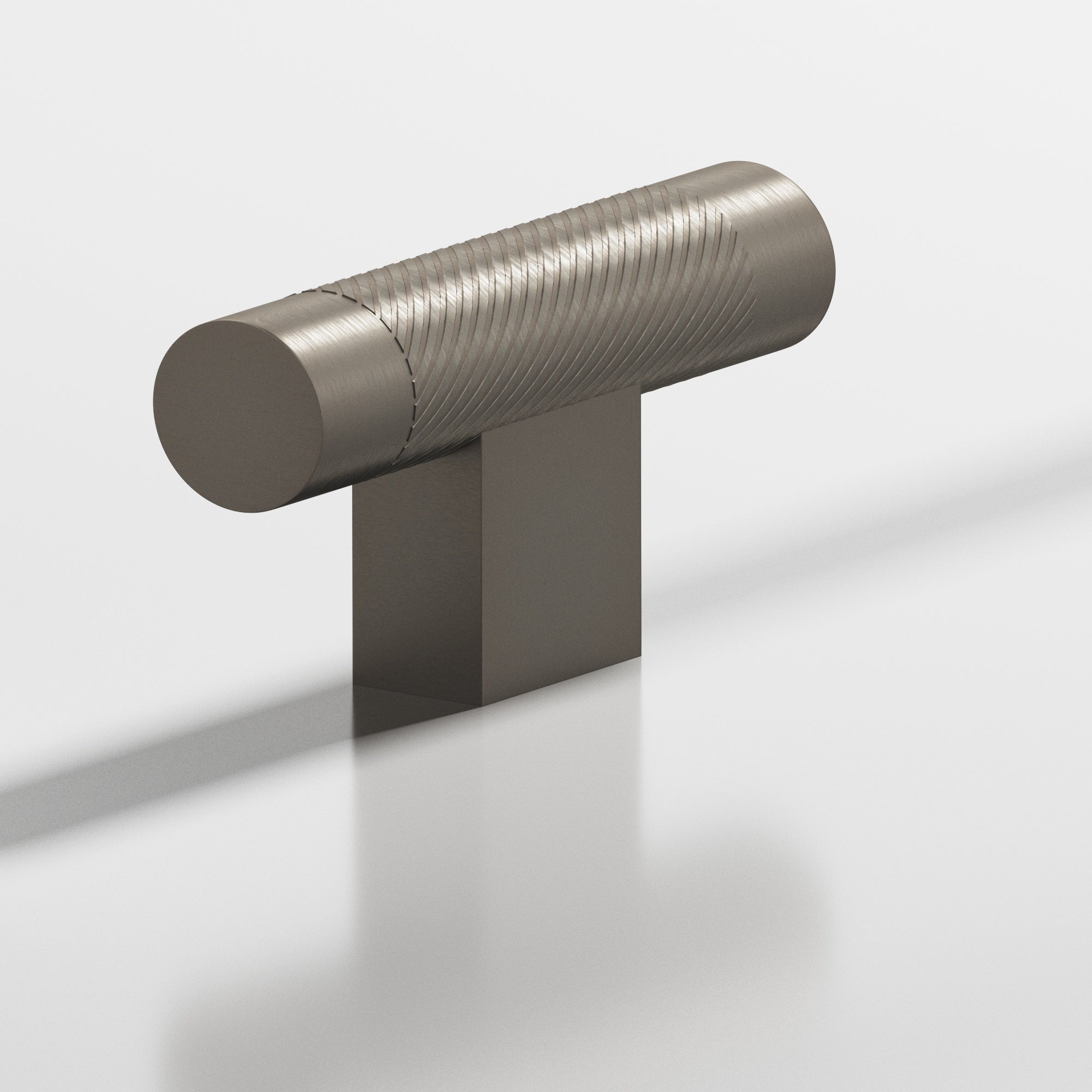 Colonial Bronze Series 570 2" Round Single-Knurled Cabinet T-Knob With Rectangular Post Matte Pewter / 2"