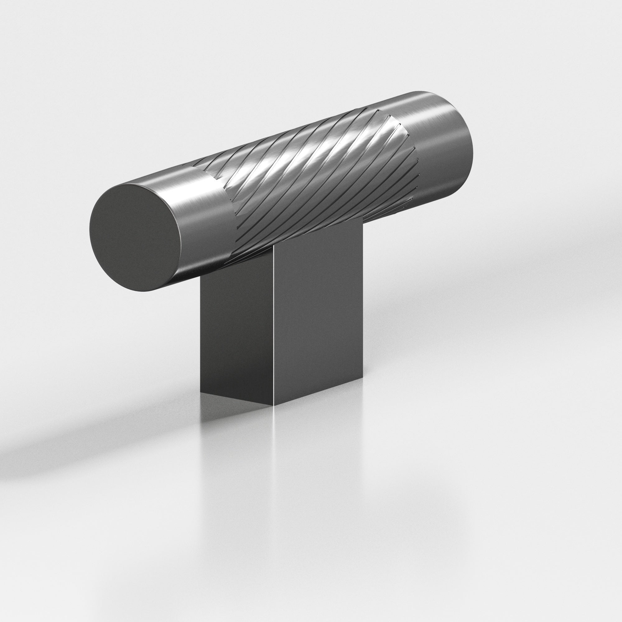 Colonial Bronze Series 570 2" Round Single-Knurled Cabinet T-Knob With Rectangular Post Graphite / 2"