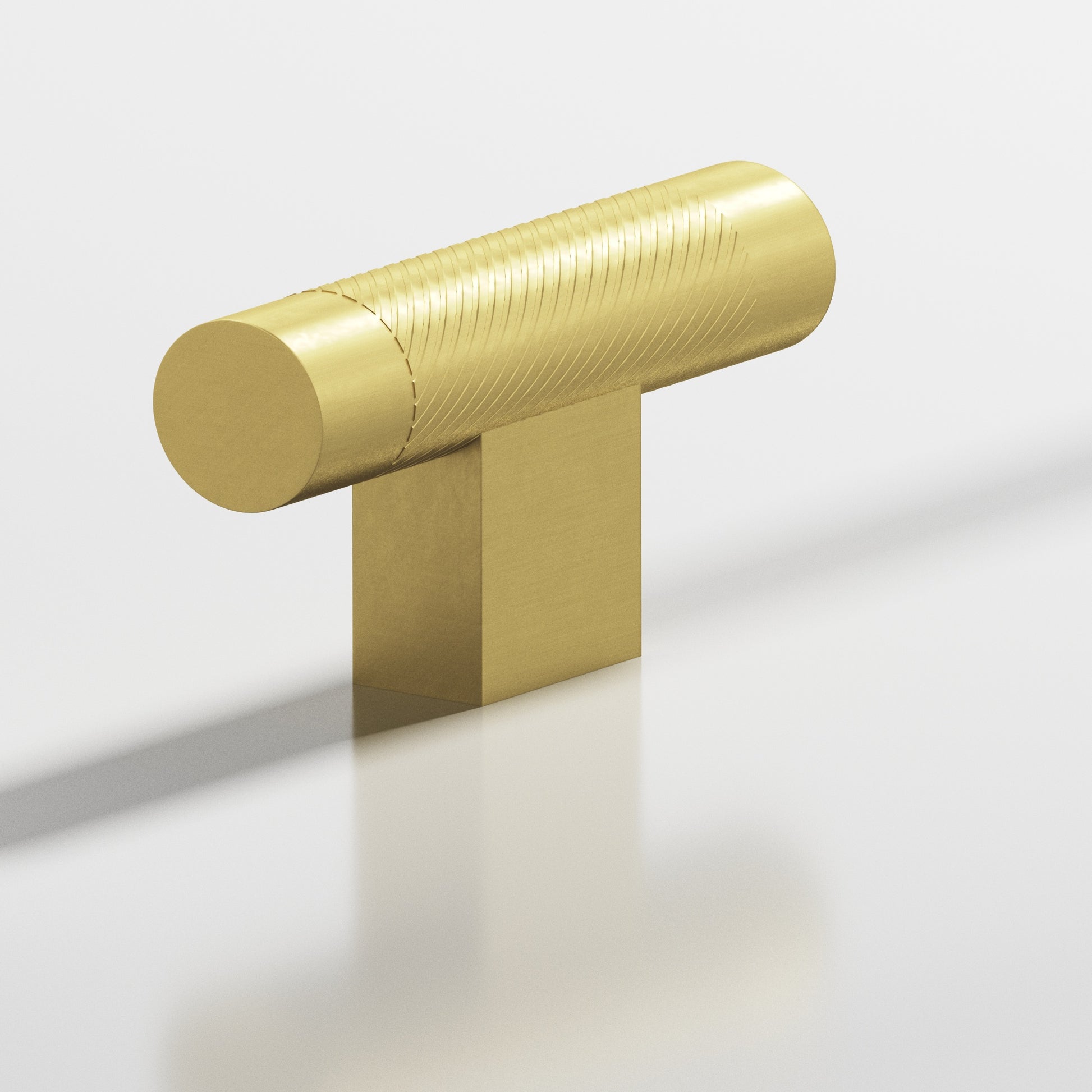 Colonial Bronze Series 570 2" Round Single-Knurled Cabinet T-Knob With Rectangular Post Matte Satin Brass / 2"