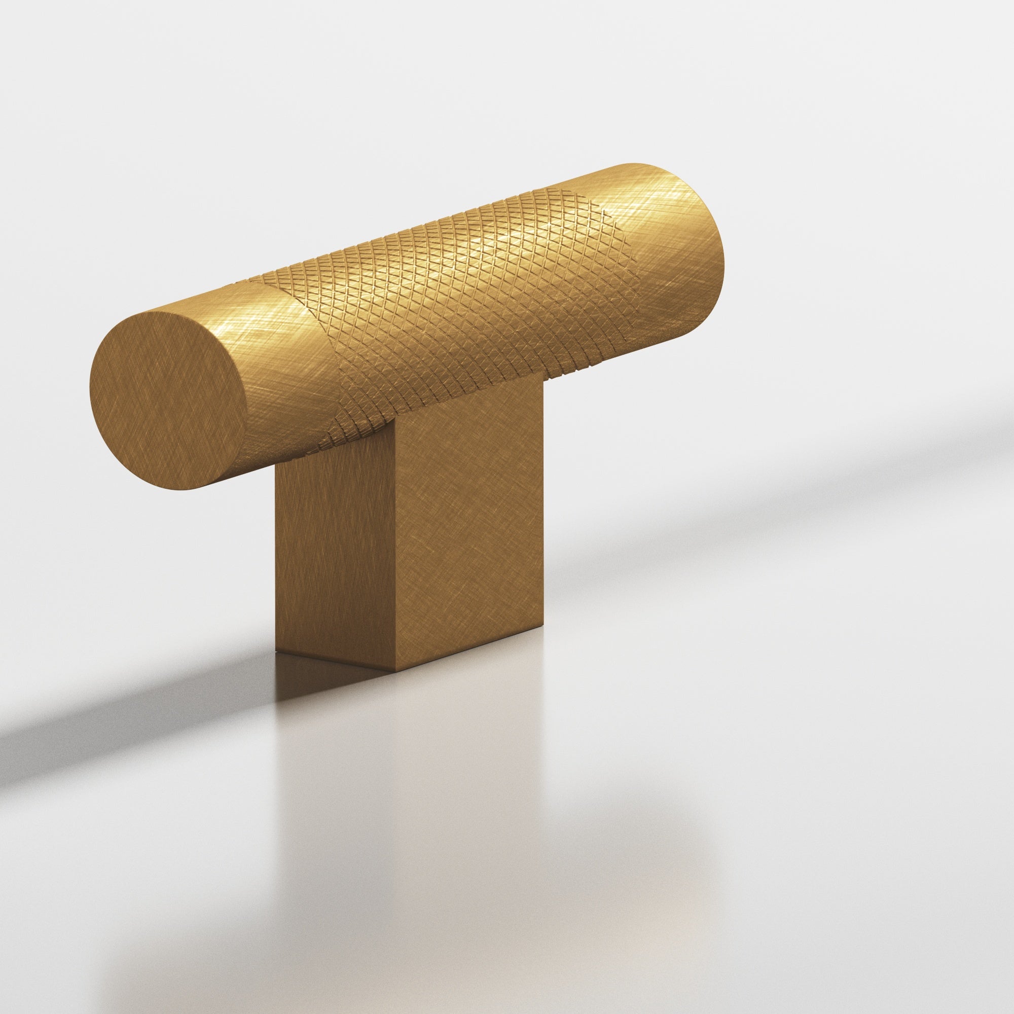 Colonial Bronze Series 571 2" Round Diamond-Knurled Cabinet T-Knob With Rectangular Post Weathered Brass / 2"