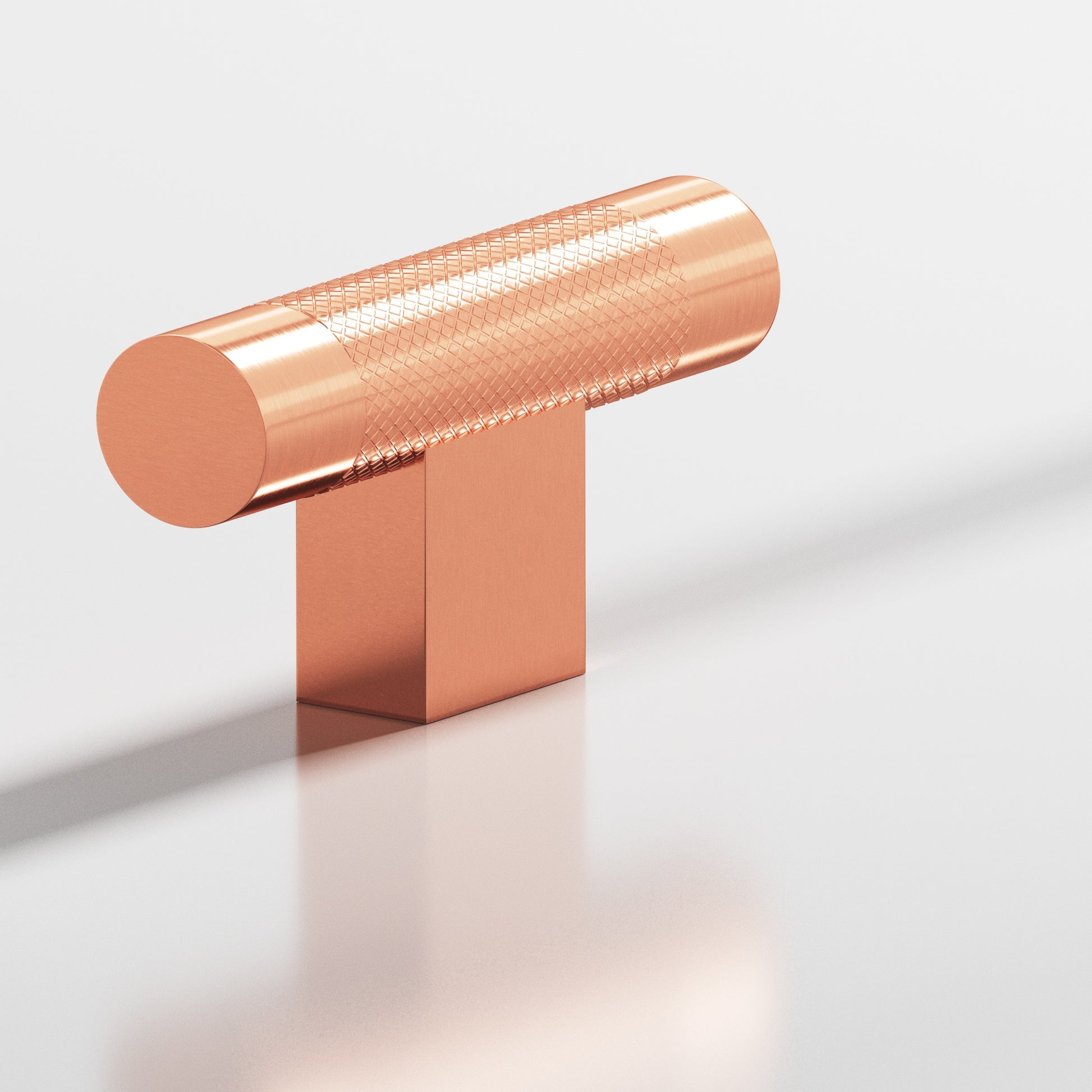 Colonial Bronze Series 571 2" Round Diamond-Knurled Cabinet T-Knob With Rectangular Post Satin Copper / 2"