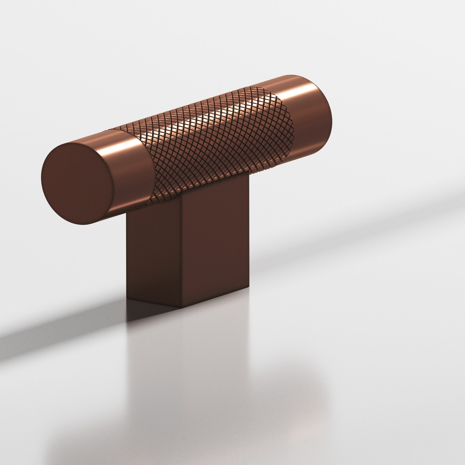 Colonial Bronze Series 571 2" Round Diamond-Knurled Cabinet T-Knob With Rectangular Post Matte Antique Copper / 2"