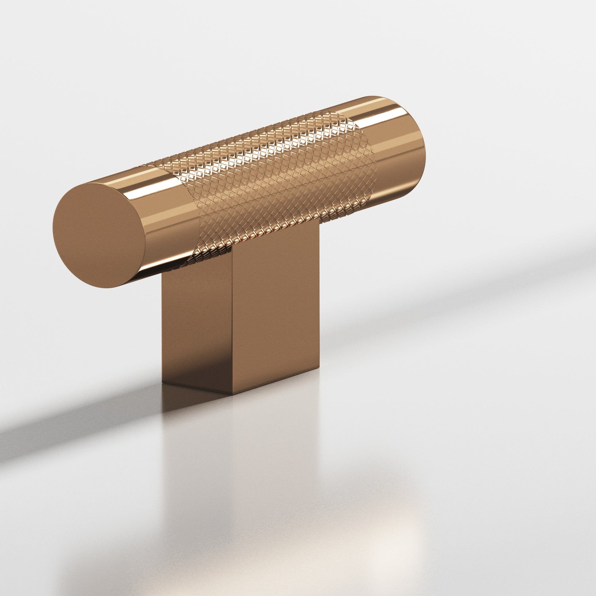 Colonial Bronze Series 571 2" Round Diamond-Knurled Cabinet T-Knob With Rectangular Post Polished Bronze / 2"