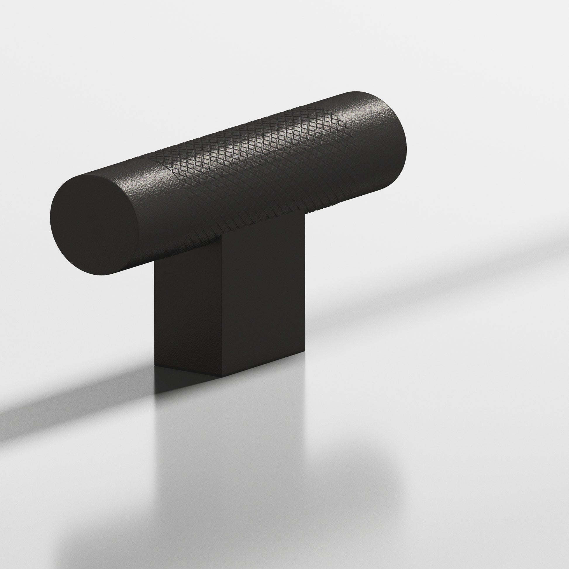 Colonial Bronze Series 571 2" Round Diamond-Knurled Cabinet T-Knob With Rectangular Post Frost Black™ / 2"