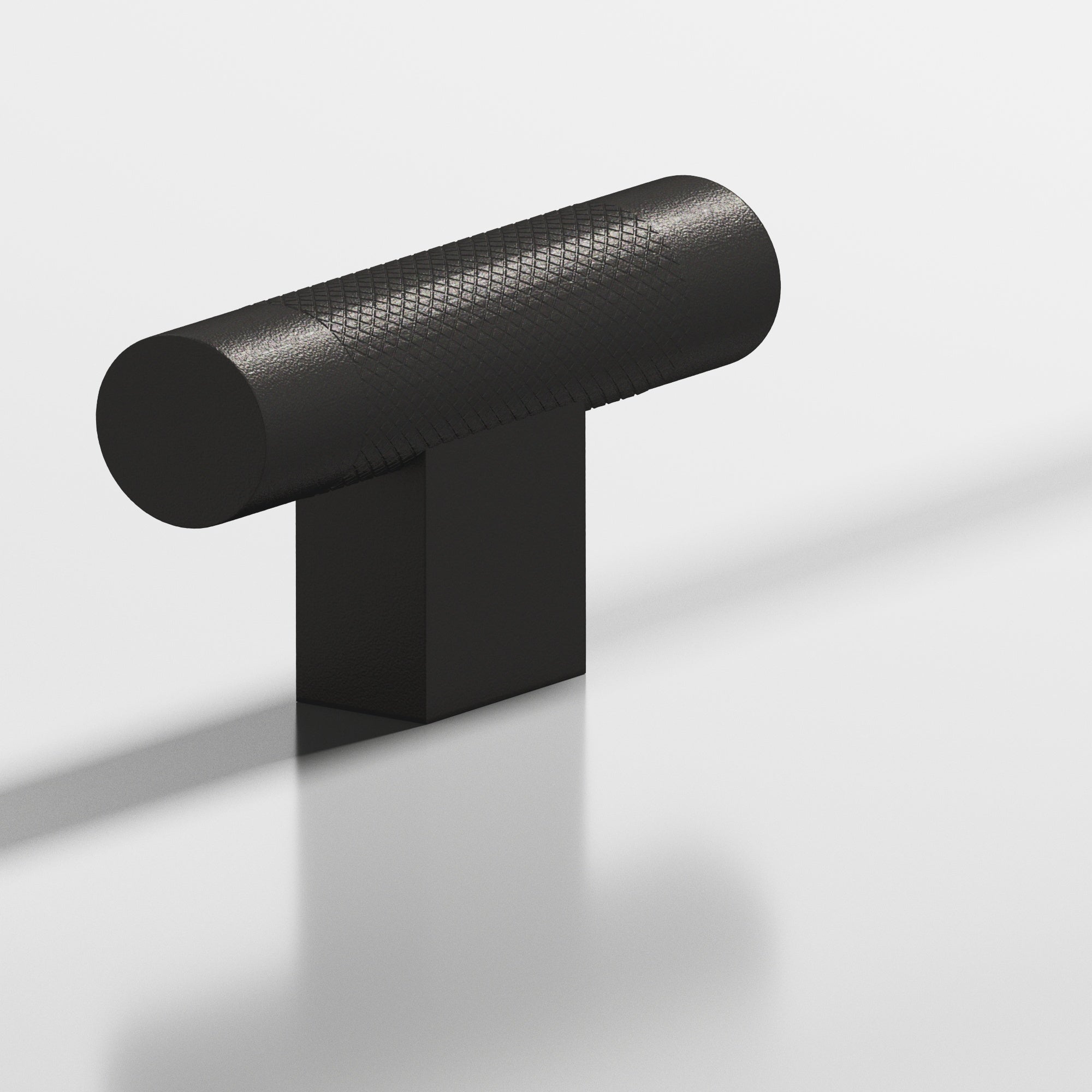 Colonial Bronze Series 571 2" Round Diamond-Knurled Cabinet T-Knob With Rectangular Post Frost Black™ / 2"