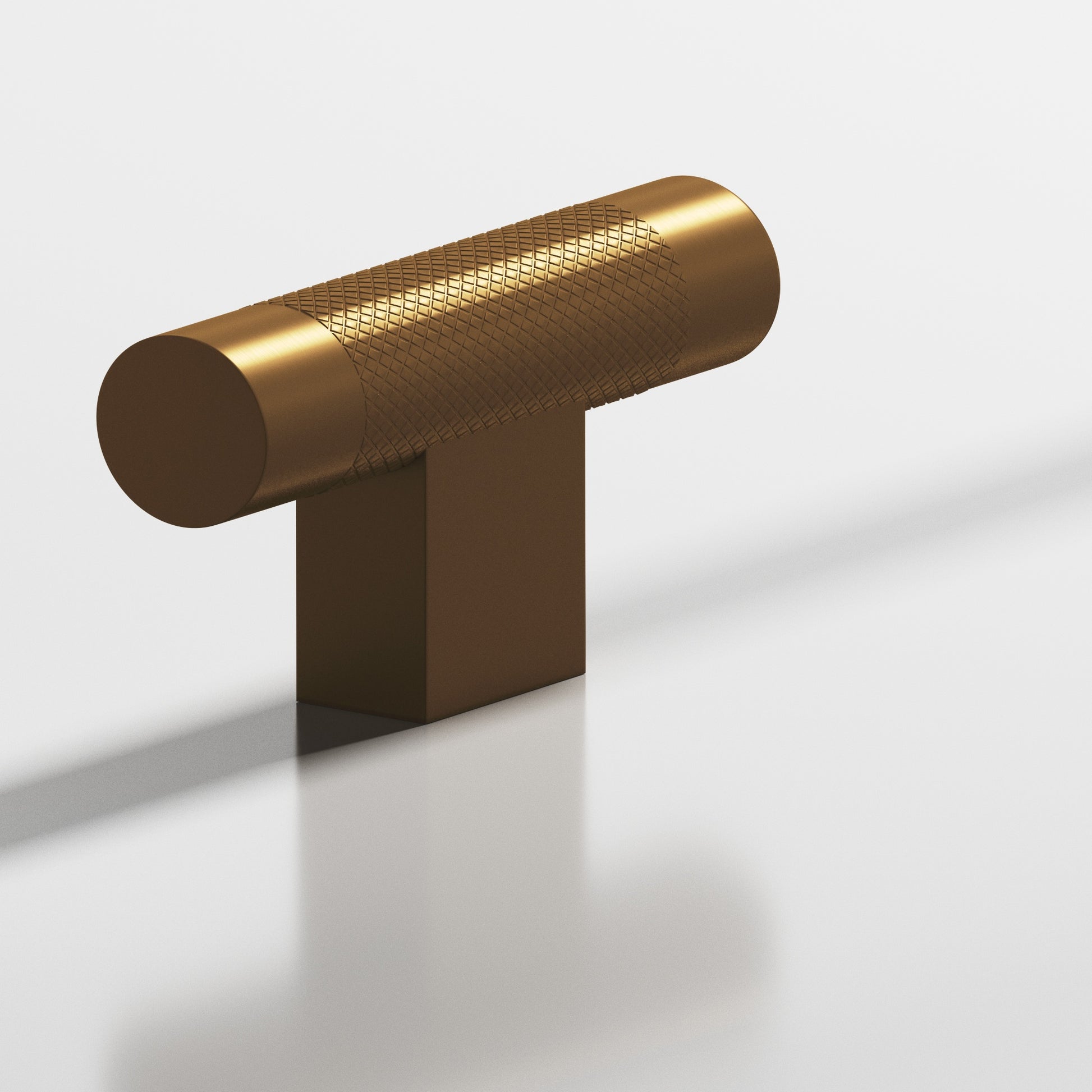 Colonial Bronze Series 571 2" Round Diamond-Knurled Cabinet T-Knob With Rectangular Post Matte Light Statuary Bronze / 2"