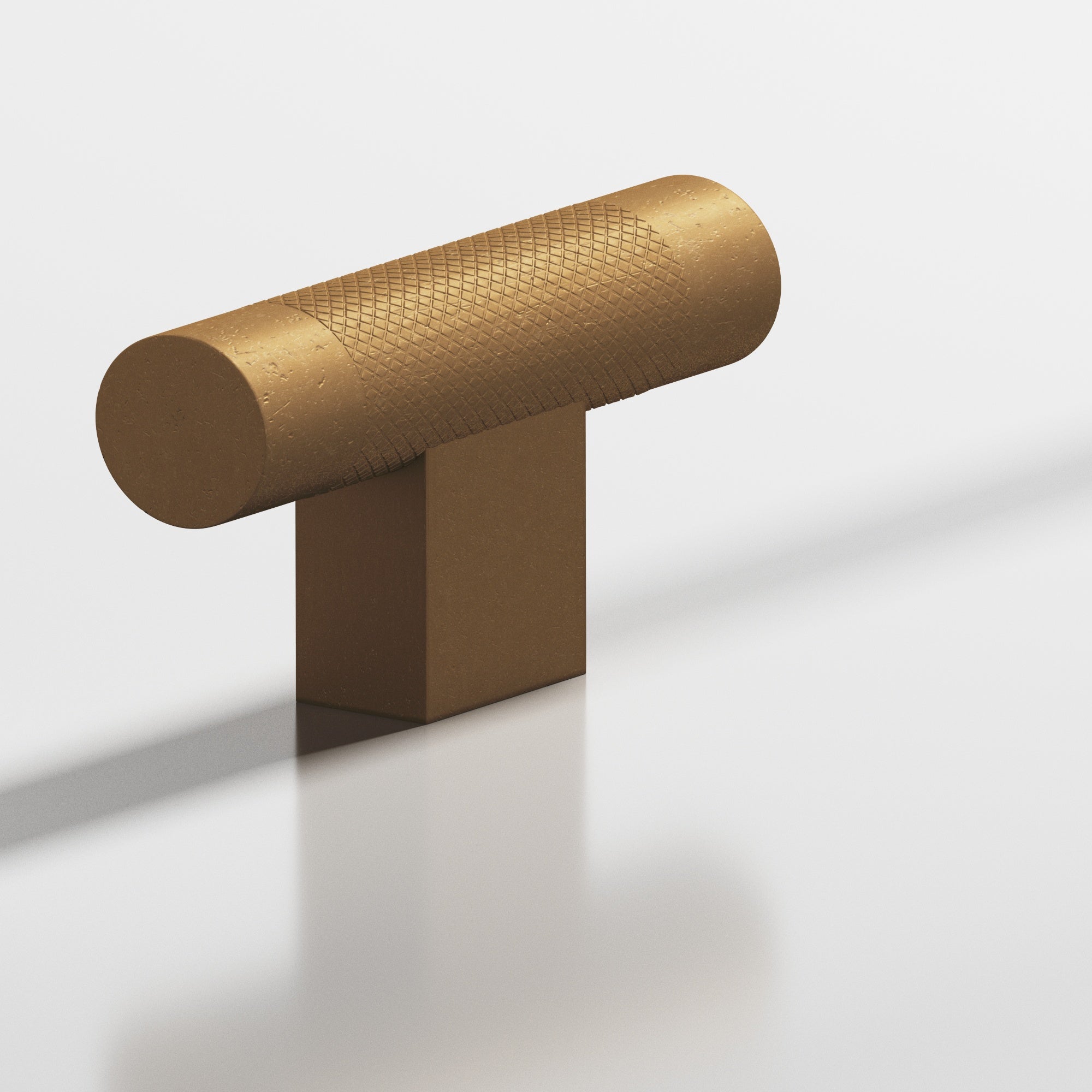 Colonial Bronze Series 571 2" Round Diamond-Knurled Cabinet T-Knob With Rectangular Post Distressed Light Statuary Bronze / 2"