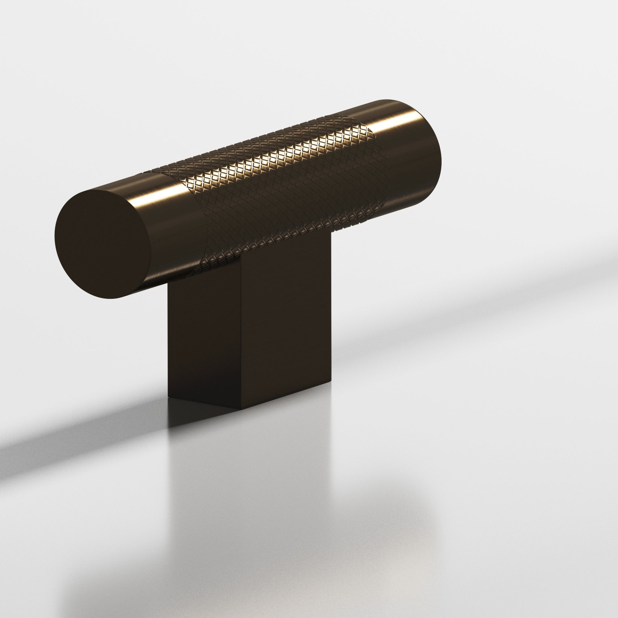 Colonial Bronze Series 571 2" Round Diamond-Knurled Cabinet T-Knob With Rectangular Post Oil Rubbed Bronze / 2"