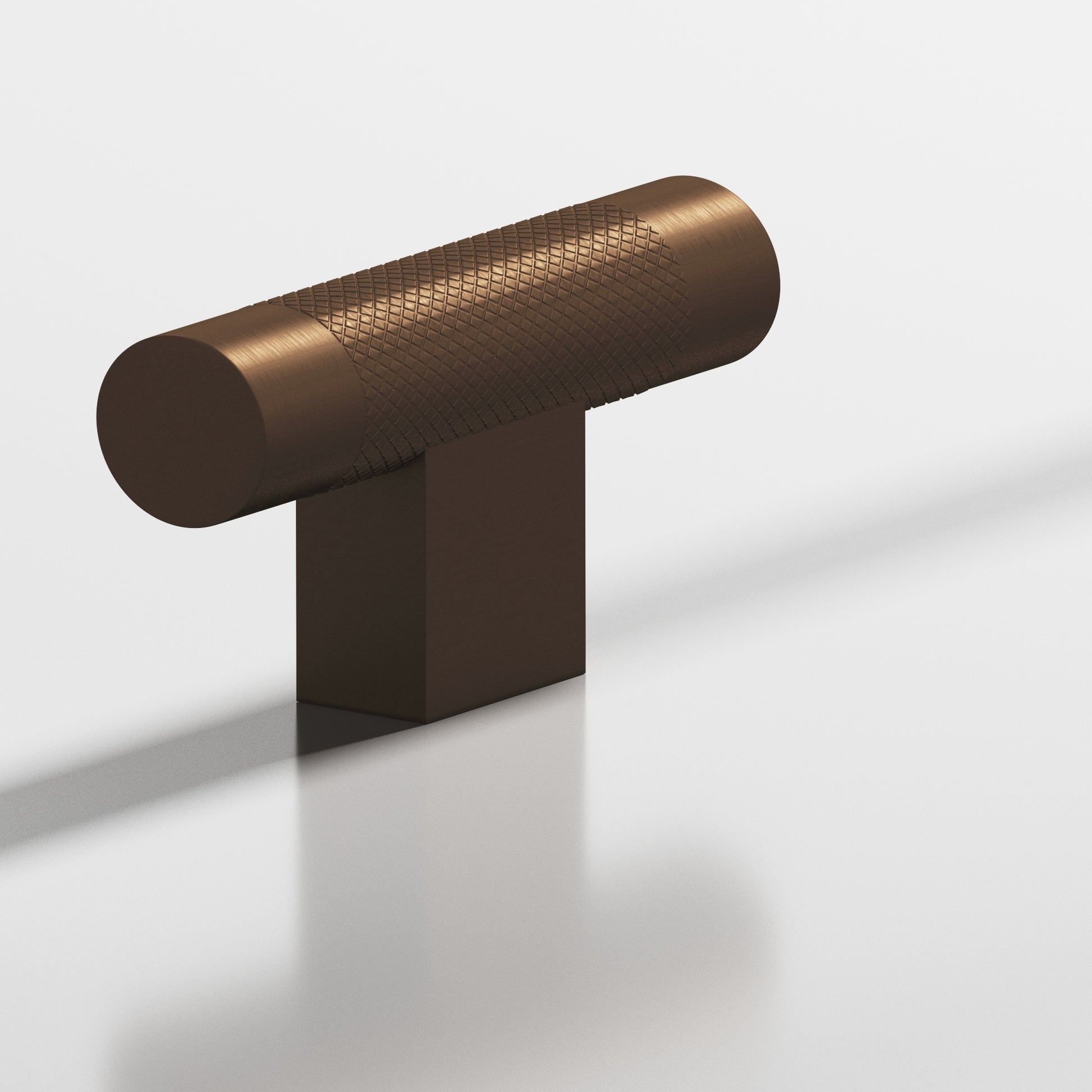 Colonial Bronze Series 571 2" Round Diamond-Knurled Cabinet T-Knob With Rectangular Post Matte Oil Rubbed Bronze / 2"