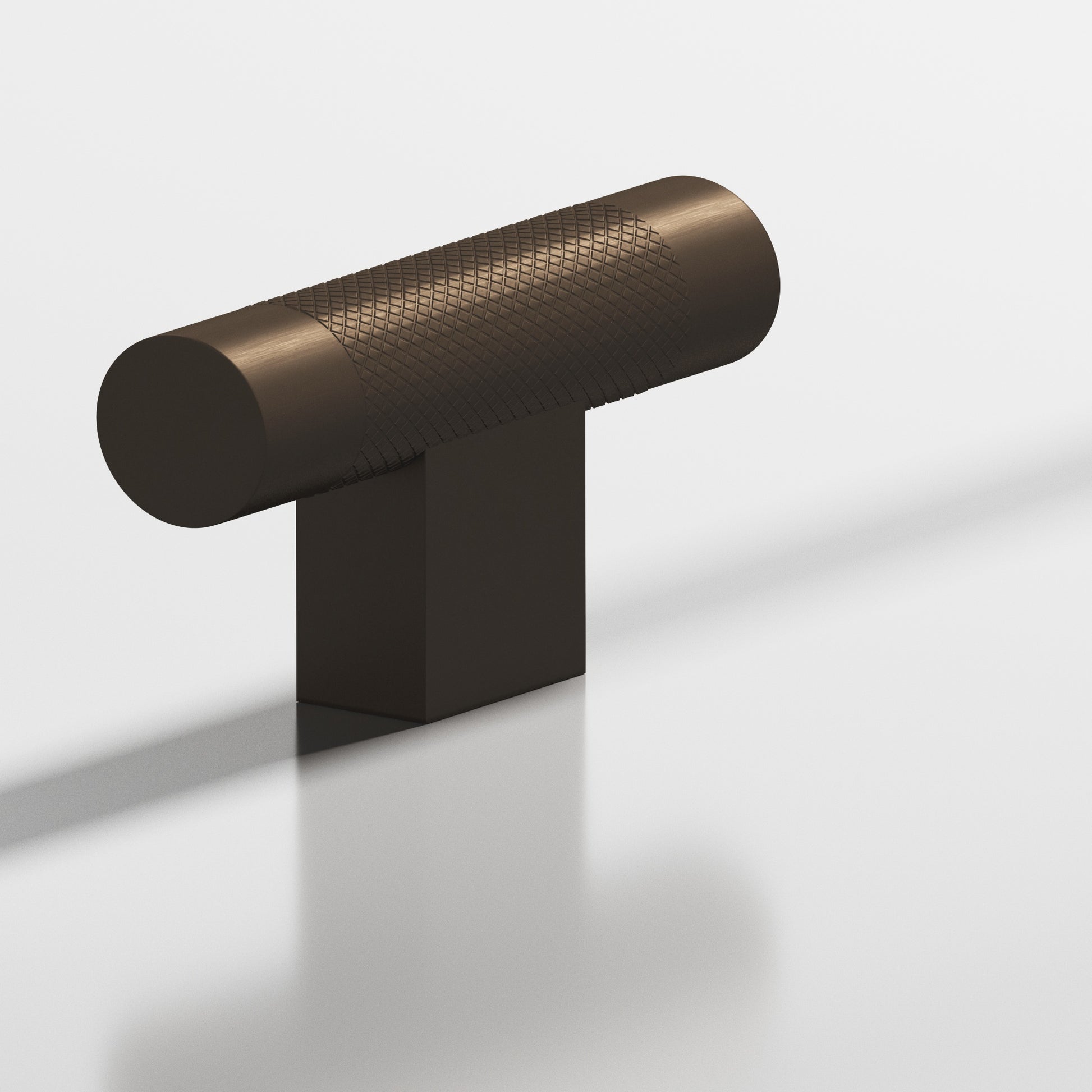 Colonial Bronze Series 571 2" Round Diamond-Knurled Cabinet T-Knob With Rectangular Post Heritage Bronze / 2"