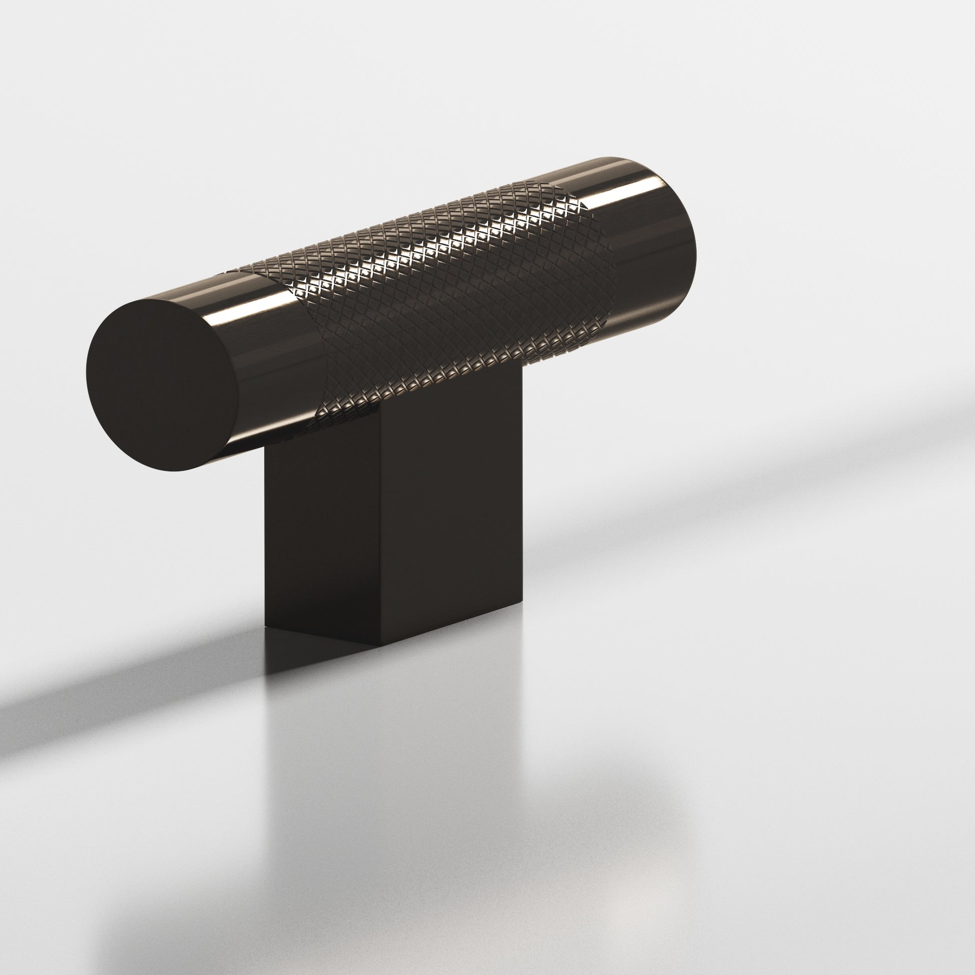 Colonial Bronze Series 571 2" Round Diamond-Knurled Cabinet T-Knob With Rectangular Post Dark Statuary Bronze / 2"