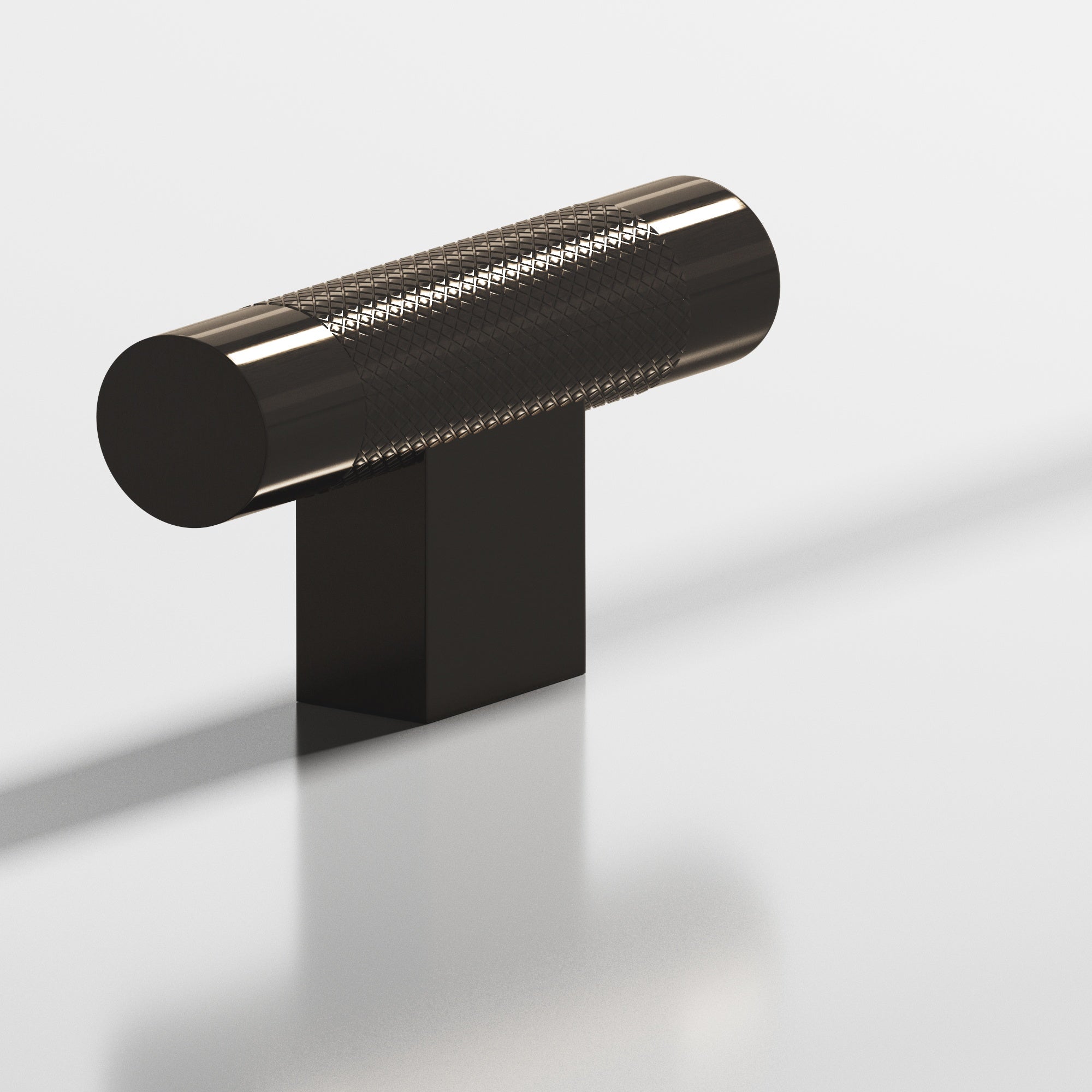 Colonial Bronze Series 571 2" Round Diamond-Knurled Cabinet T-Knob With Rectangular Post Dark Statuary Bronze / 2"