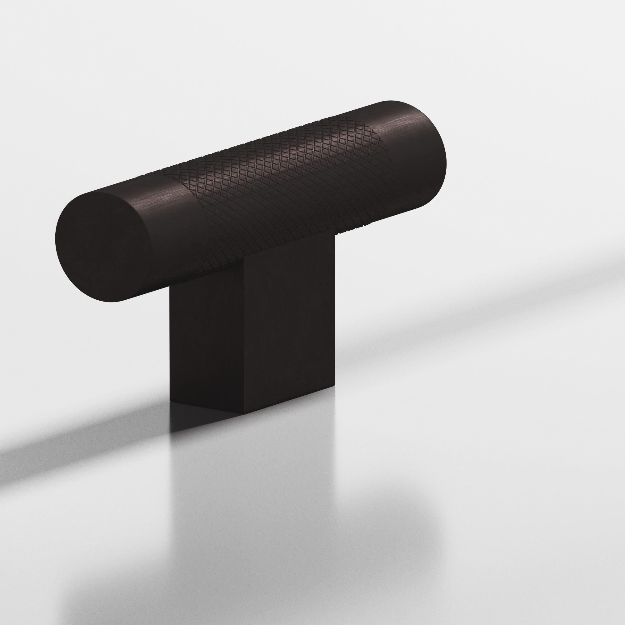 Colonial Bronze Series 571 2" Round Diamond-Knurled Cabinet T-Knob With Rectangular Post Matte Dark Statuary Bronze / 2"