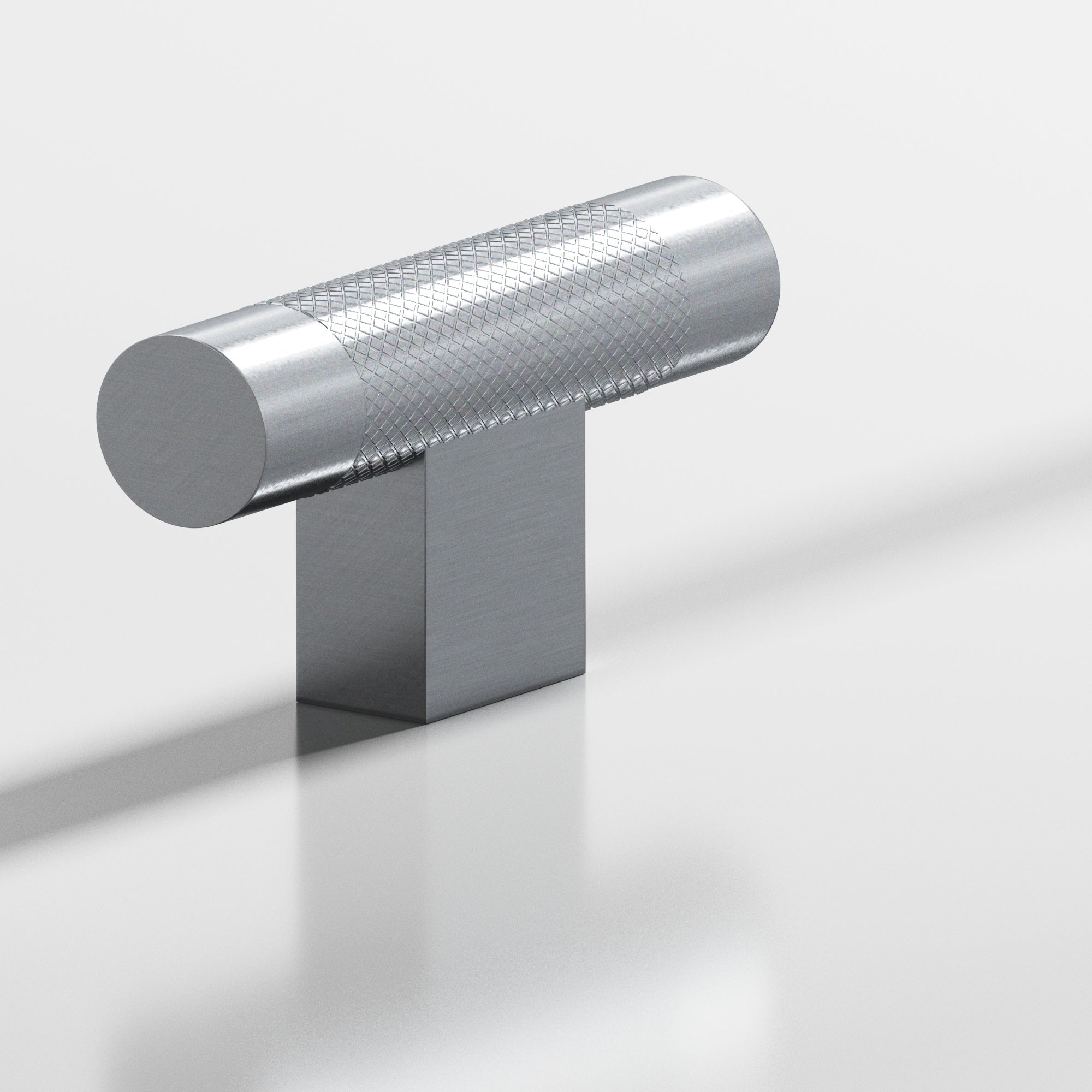 Colonial Bronze Series 571 2" Round Diamond-Knurled Cabinet T-Knob With Rectangular Post Satin Chrome / 2"