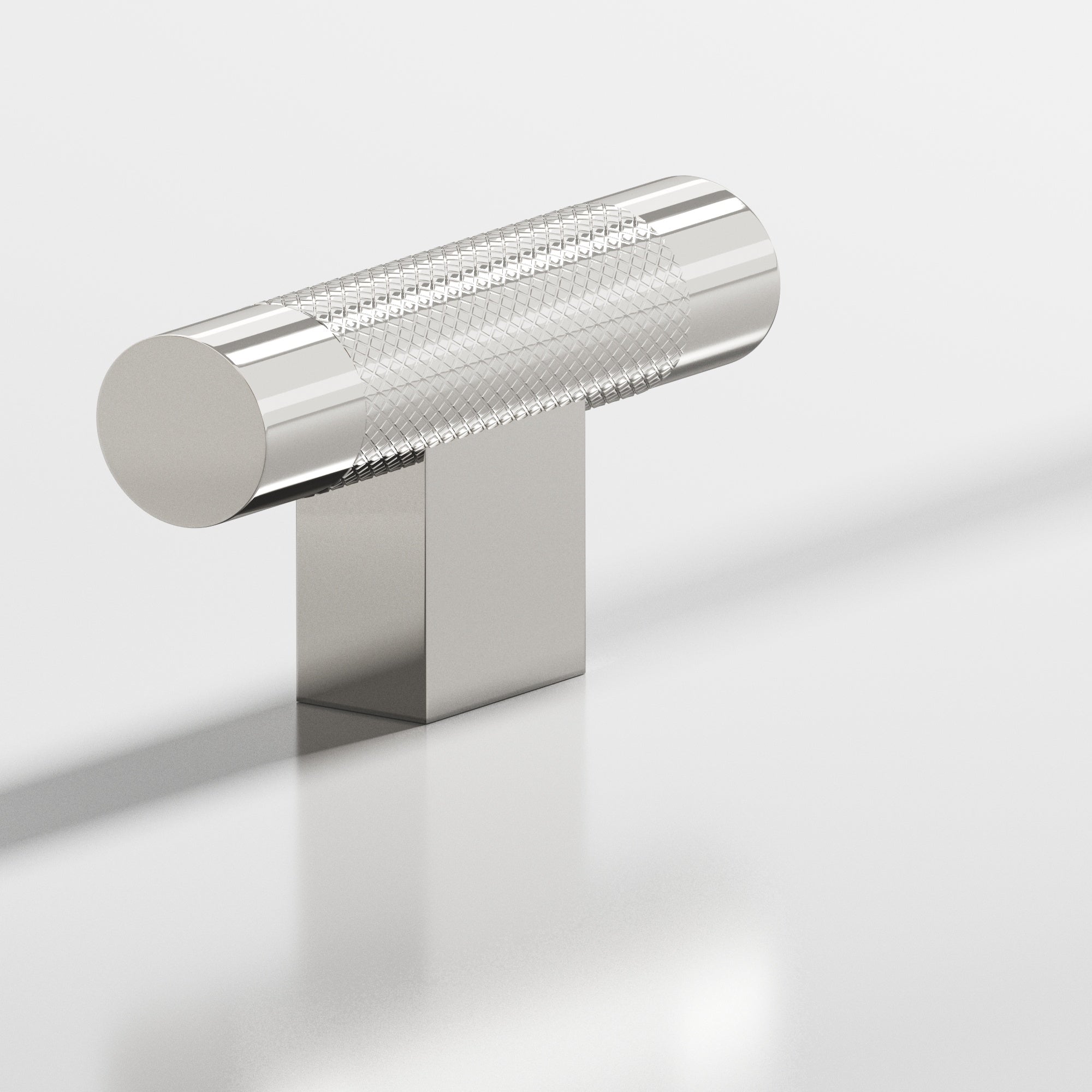 Colonial Bronze Series 571 2" Round Diamond-Knurled Cabinet T-Knob With Rectangular Post Polished Nickel / 2"