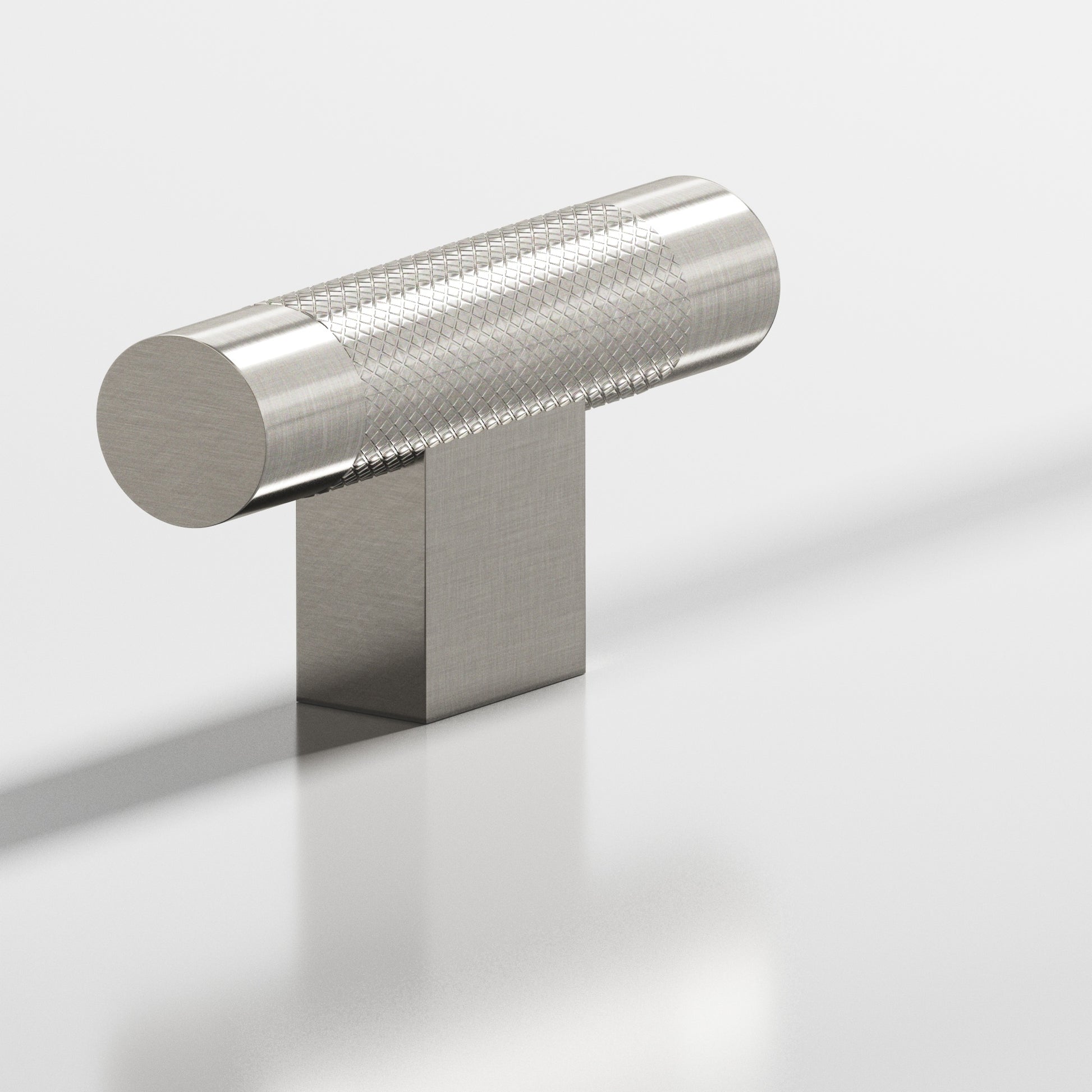 Colonial Bronze Series 571 2" Round Diamond-Knurled Cabinet T-Knob With Rectangular Post Satin Nickel / 2"