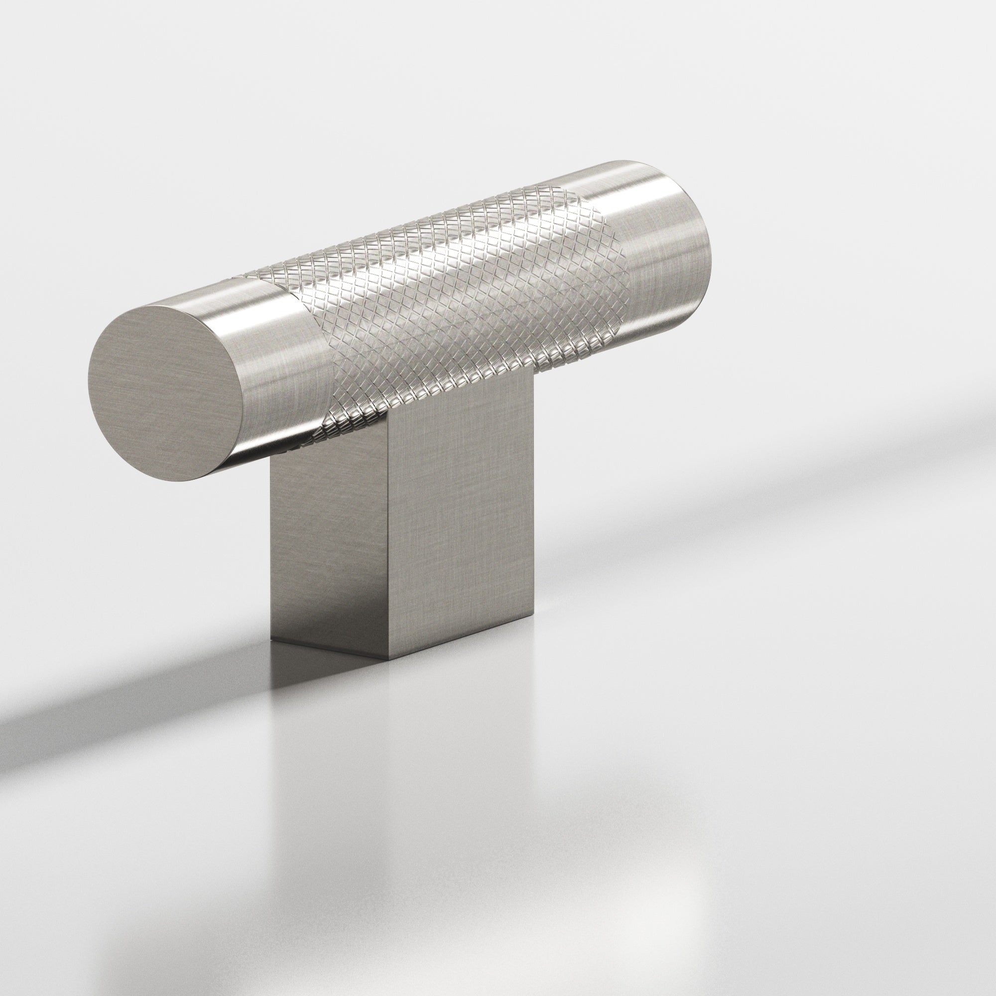 Colonial Bronze Series 571 2" Round Diamond-Knurled Cabinet T-Knob With Rectangular Post Satin Nickel / 2"